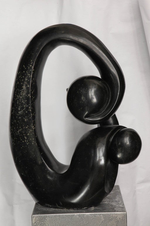 Mid-Century Modern Shona African Modernist Marble Sculpture, Signed Edmore Makotore