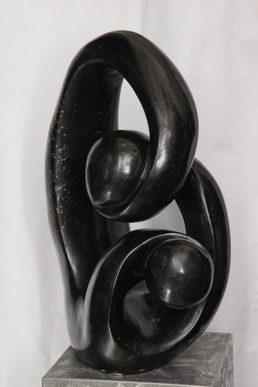 North African Shona African Modernist Marble Sculpture, Signed Edmore Makotore