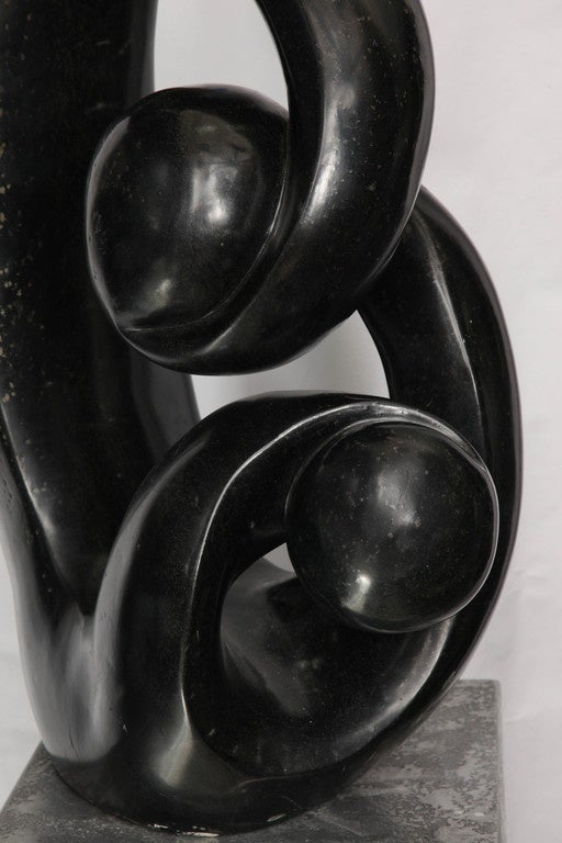 Hand-Carved Shona African Modernist Marble Sculpture, Signed Edmore Makotore