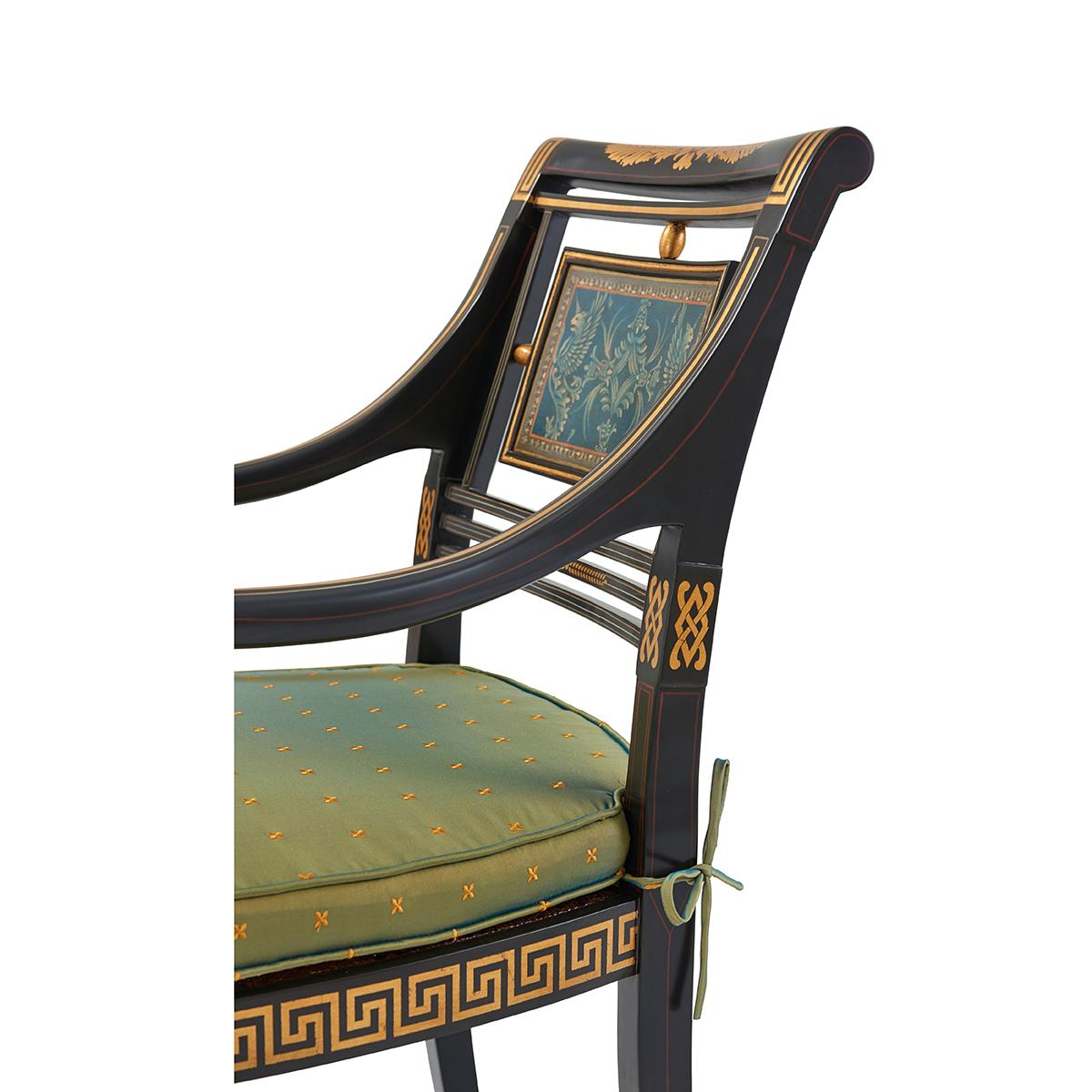 Contemporary Regency Parcel Gilt Armchair