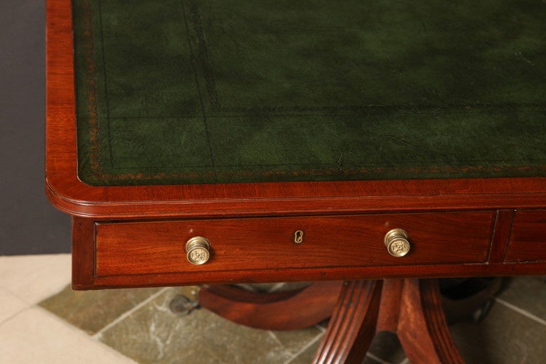 Regency Mahogany Library Table In Excellent Condition In Westwood, NJ