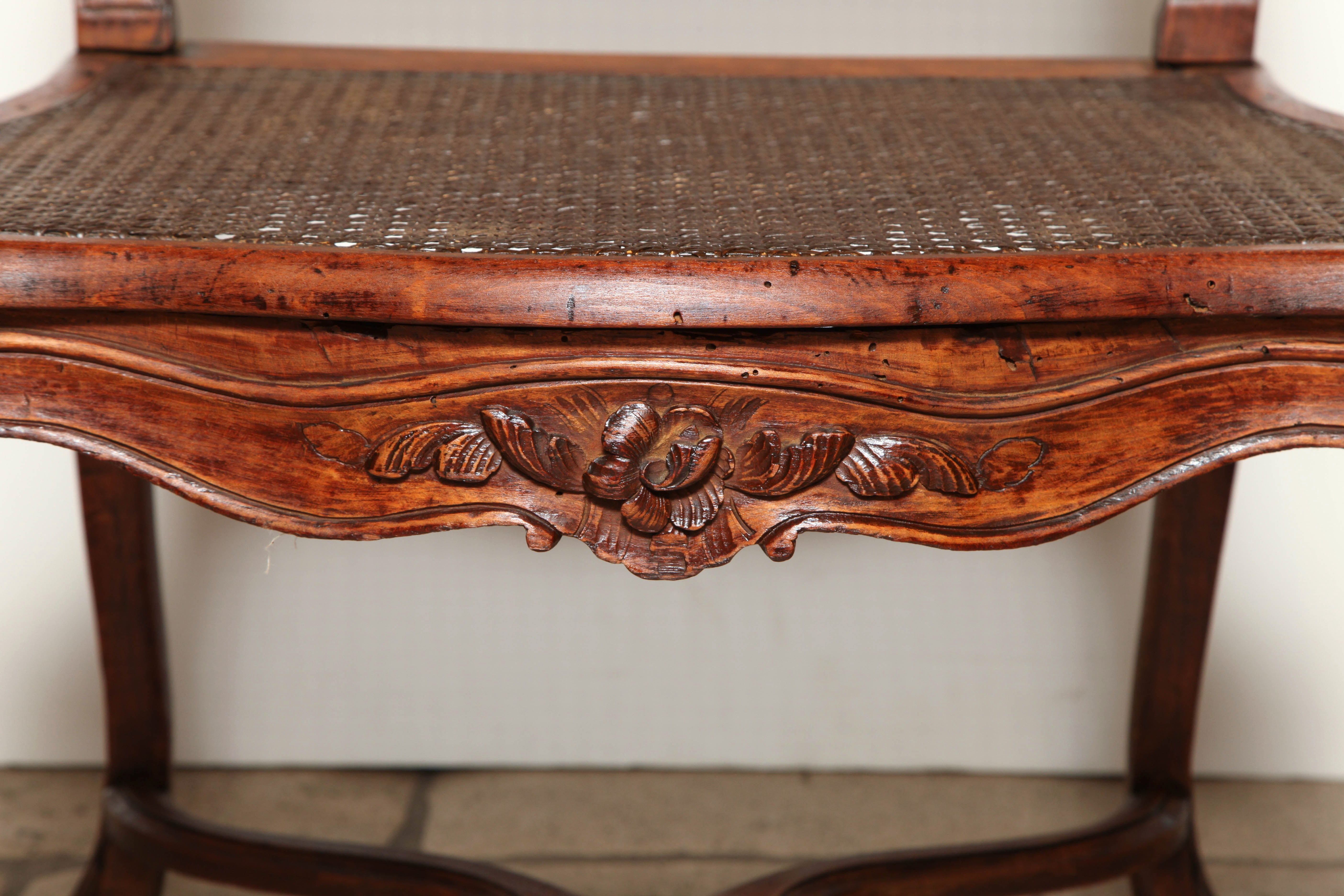 18th Century Pair of Regence Caned Fauteuils