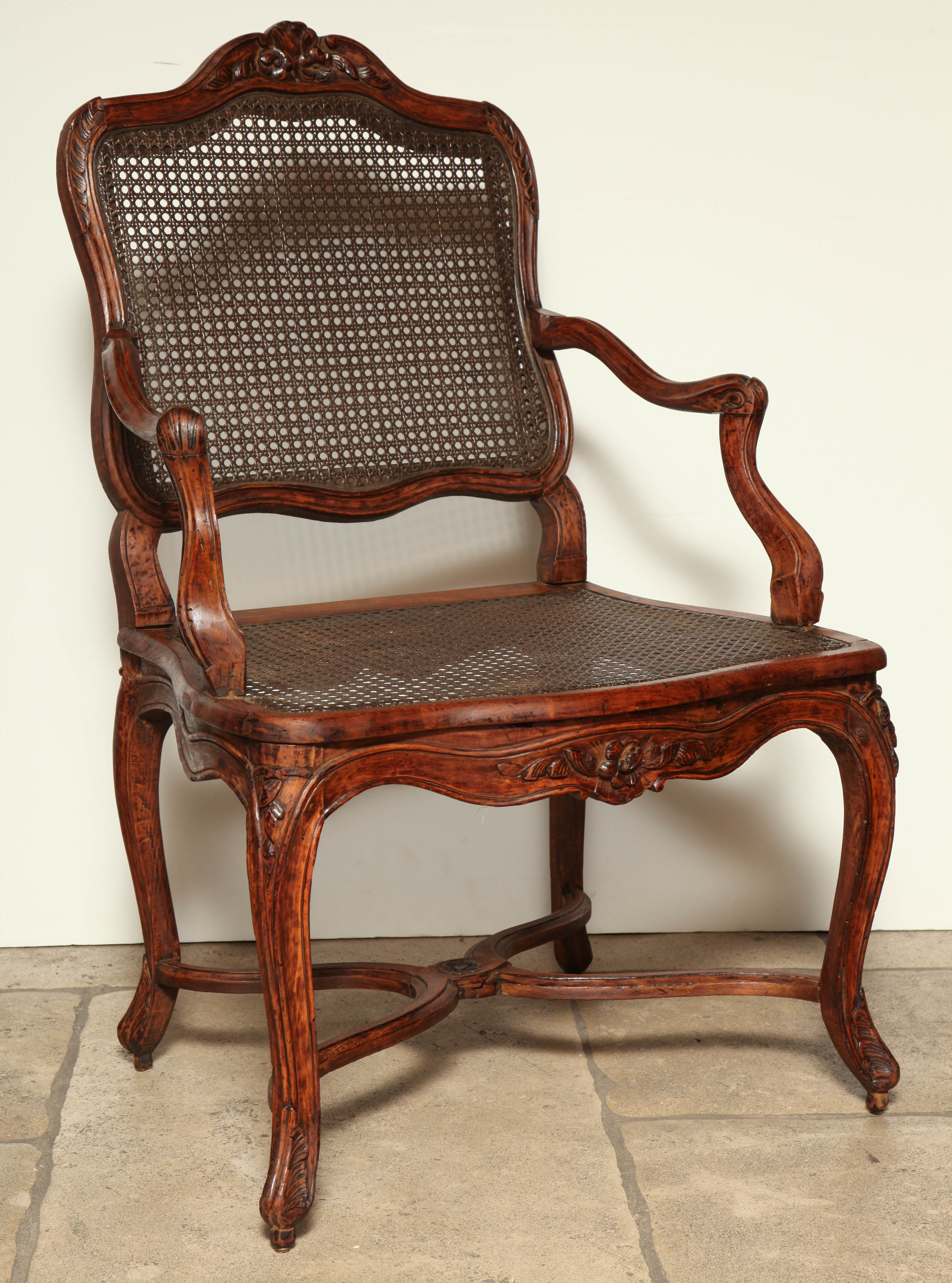 Pair of Regence Caned Fauteuils 2