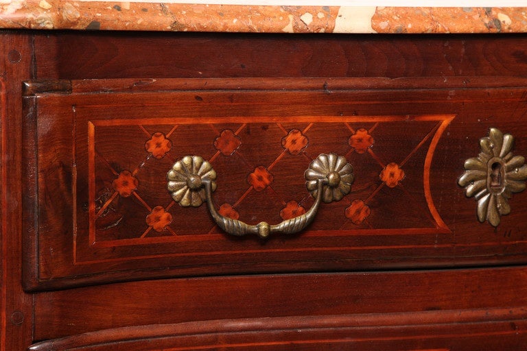 Continental Marble-Topped Walnut Commode 1