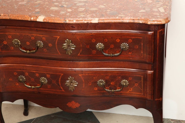 Continental Marble-Topped Walnut Commode 5
