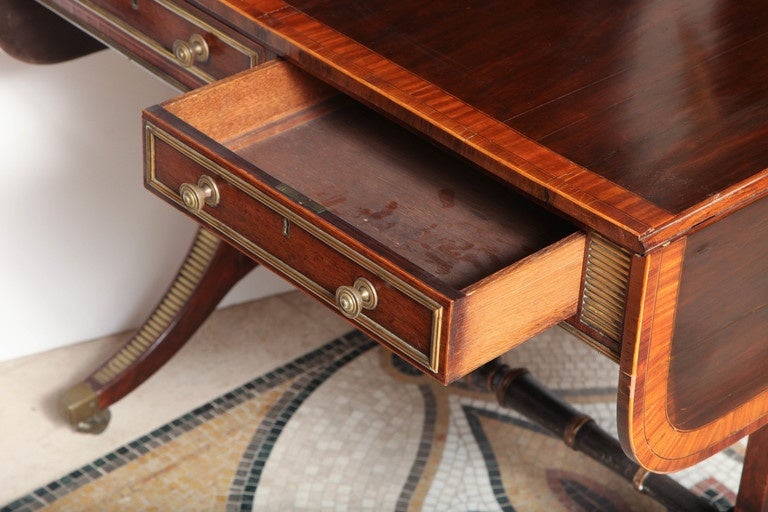 Wood Regency Rosewood Sofa Table in the Manner of John McLean