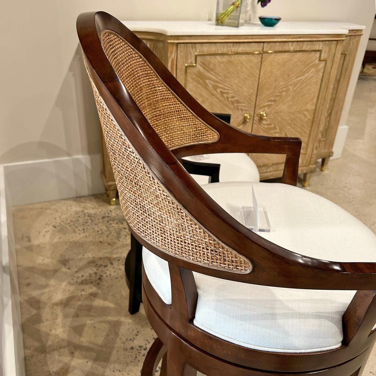 Walnut Swivel Bar Stool In New Condition For Sale In Westwood, NJ