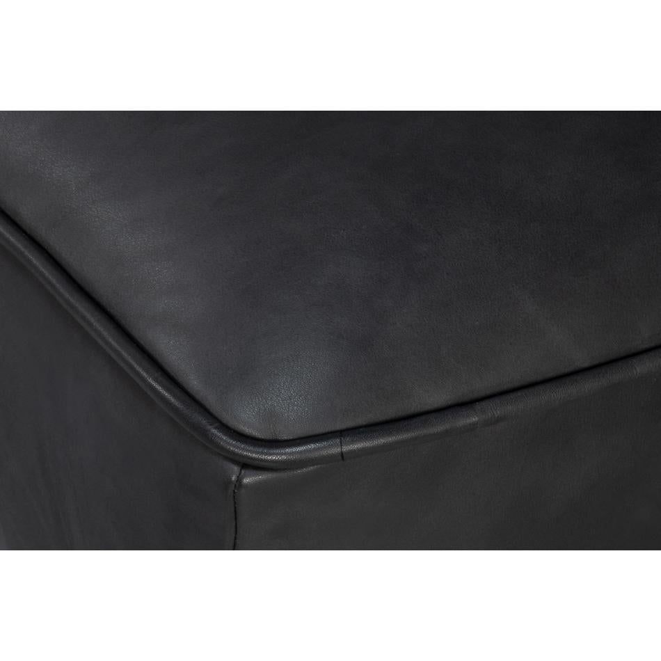 Pelle Sedia girevole Slipper in pelle nera in vendita