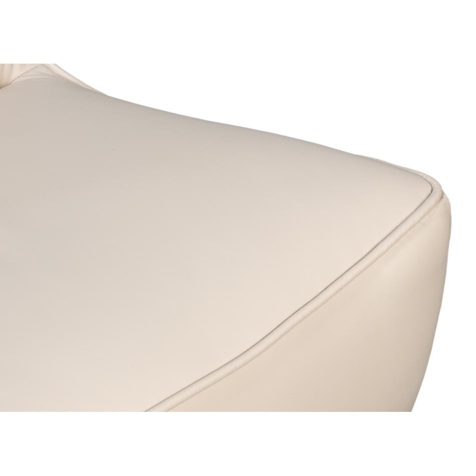 Sedia girevole Slipper in pelle bianca in vendita 3
