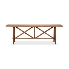 Farmhouse Double X Base Console Table in Pine