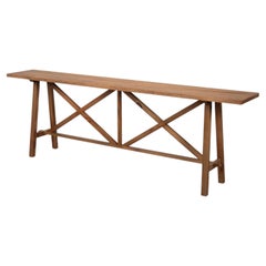 Farmhouse Double X Base Console Table in Pine