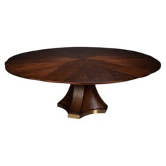 Large Art Deco Style Walnut Dining Table
