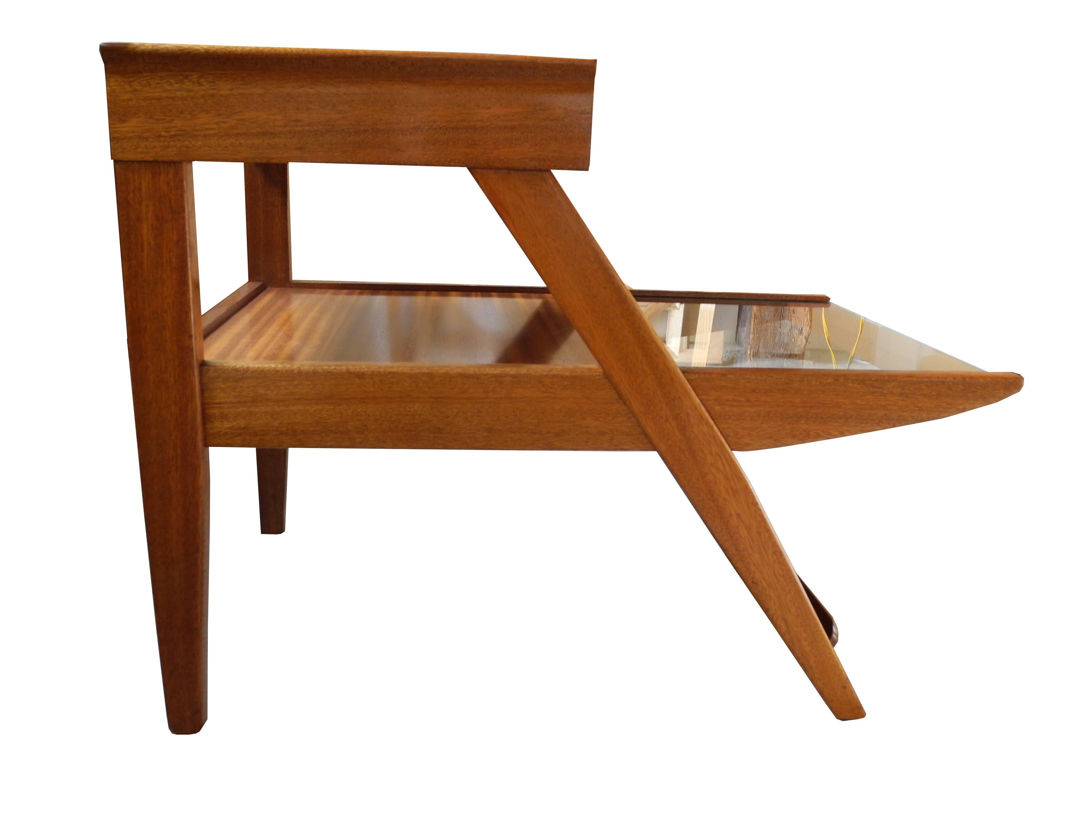 brown saltman side table