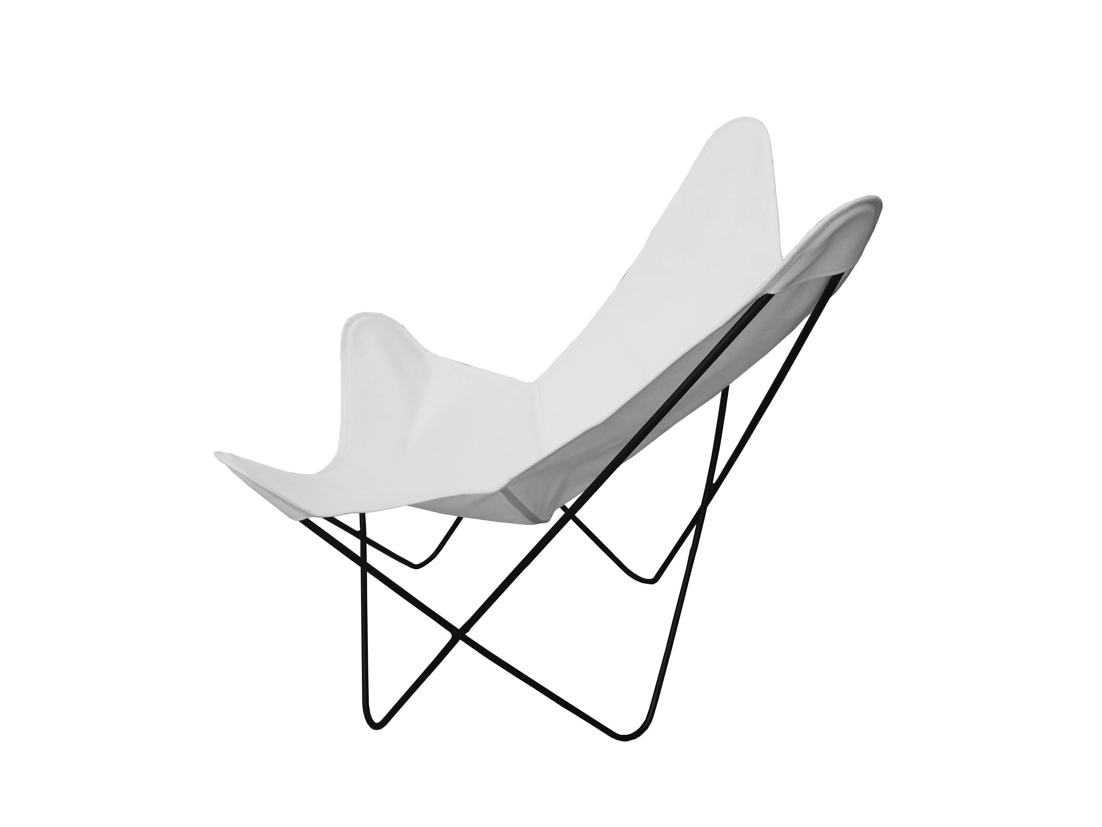 white canvas butterfly chair