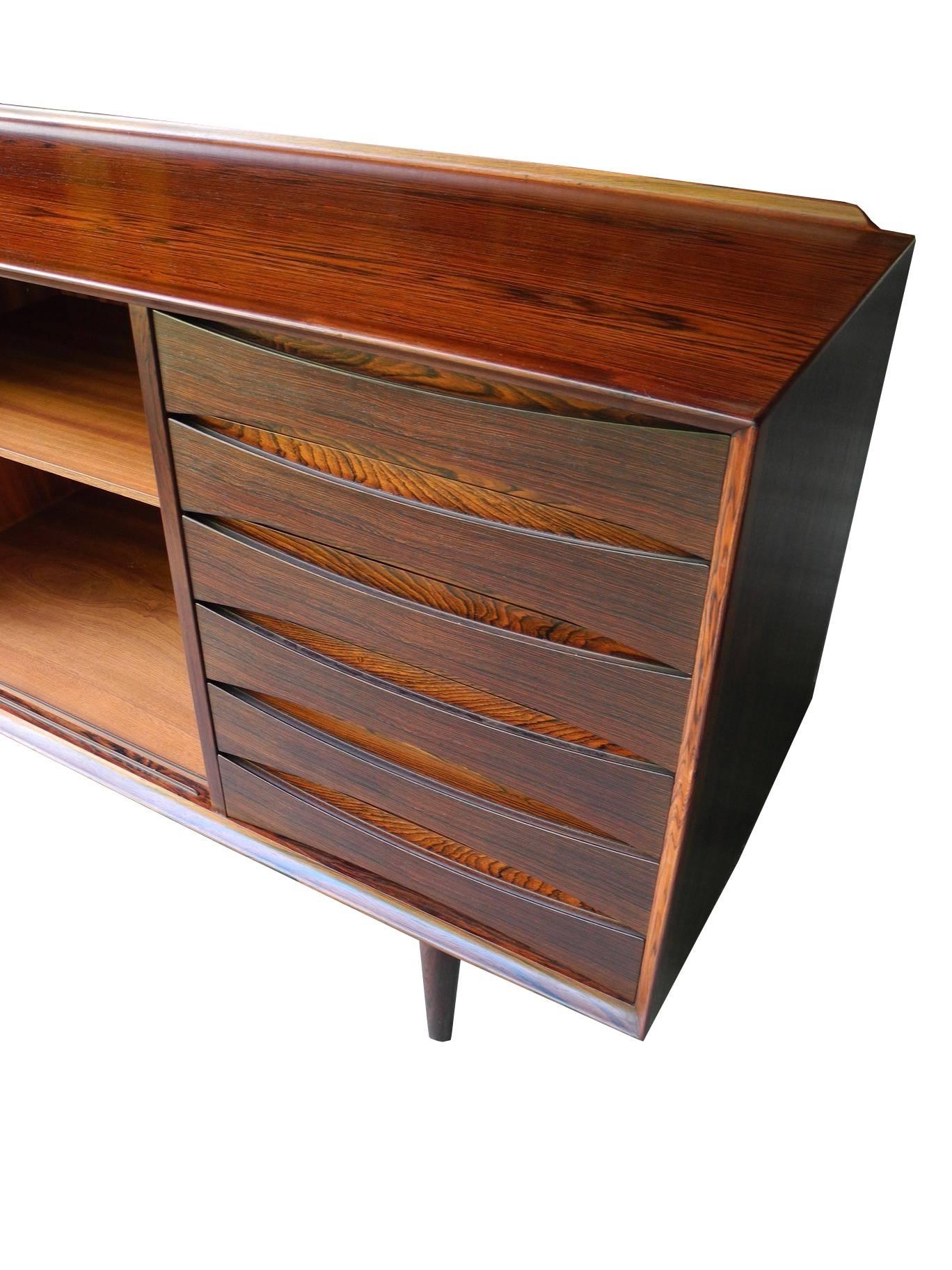 Danish Modern Rosewood Sideboard or Credenza by Arne Vodder In Excellent Condition In Hudson, NY