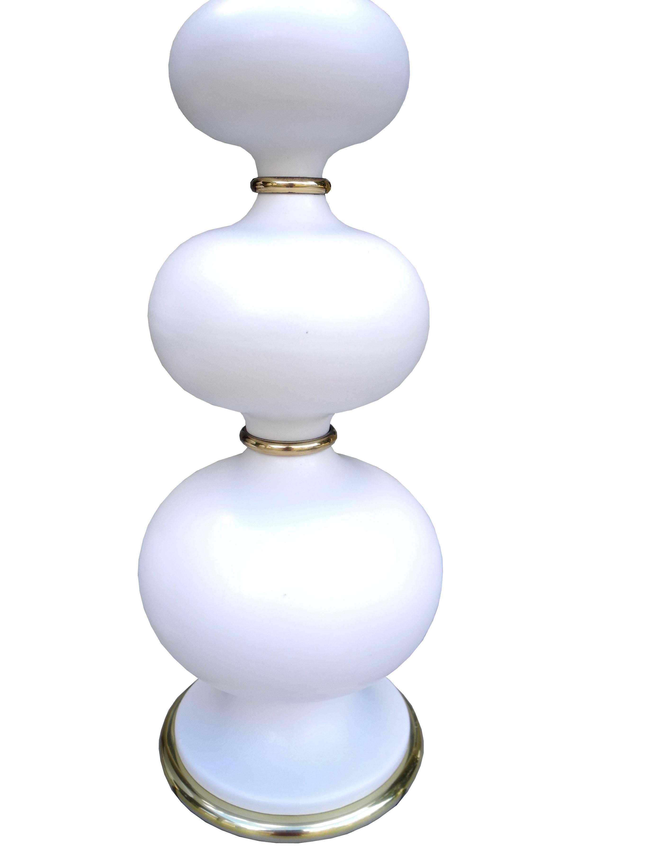 Modern White Ceramic Table Lamps by Gerald Thurston for Lightolier For Sale