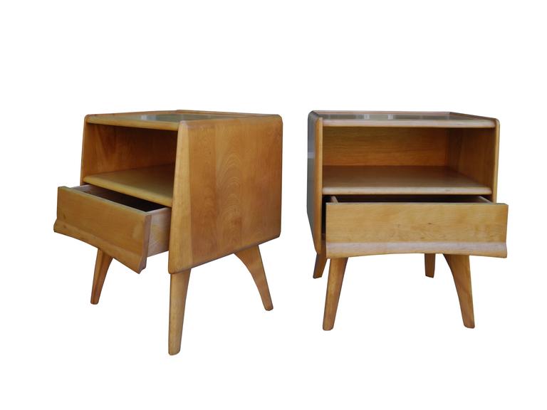 Solid Maple Modern Atomic Age NightStands/Bedside Tables by HeywoodWakefield For Sale at