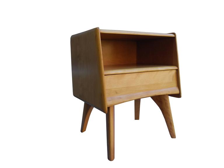 Solid Maple Modern Atomic Age NightStands/Bedside Tables by Heywood