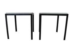 Polished Concrete and Welded Steel Nightstands/Coffee Tables by Corinne Robbins