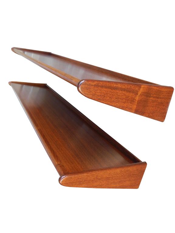Mid Century Danish Modern Teak Floating Shelves 1950s At 1stdibs These Teak Shelves Are A Perfect Example Of Simple Danish Design Invisible Hardware On The Scandinavian Modern Mid Century