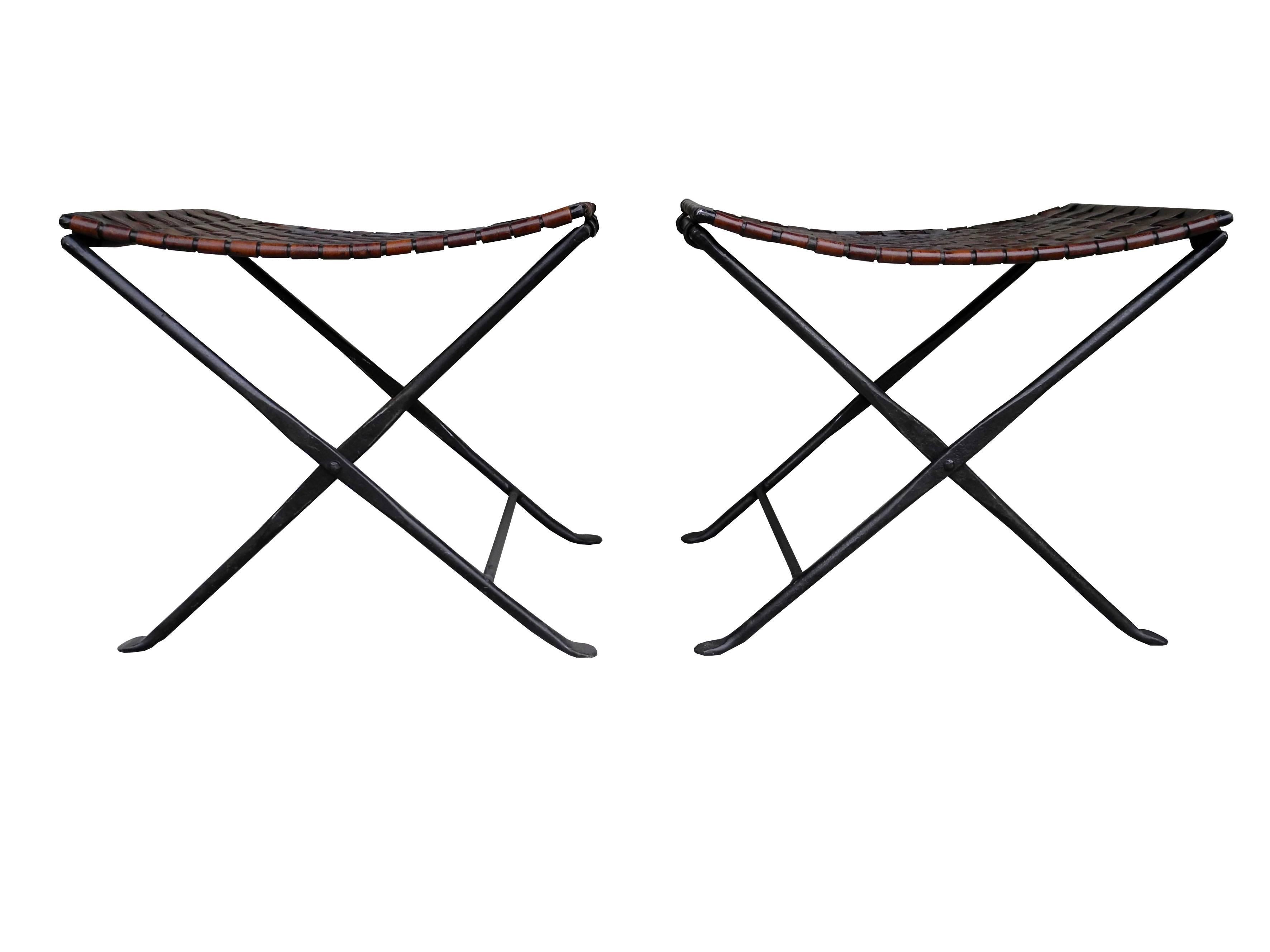 leather folding stools