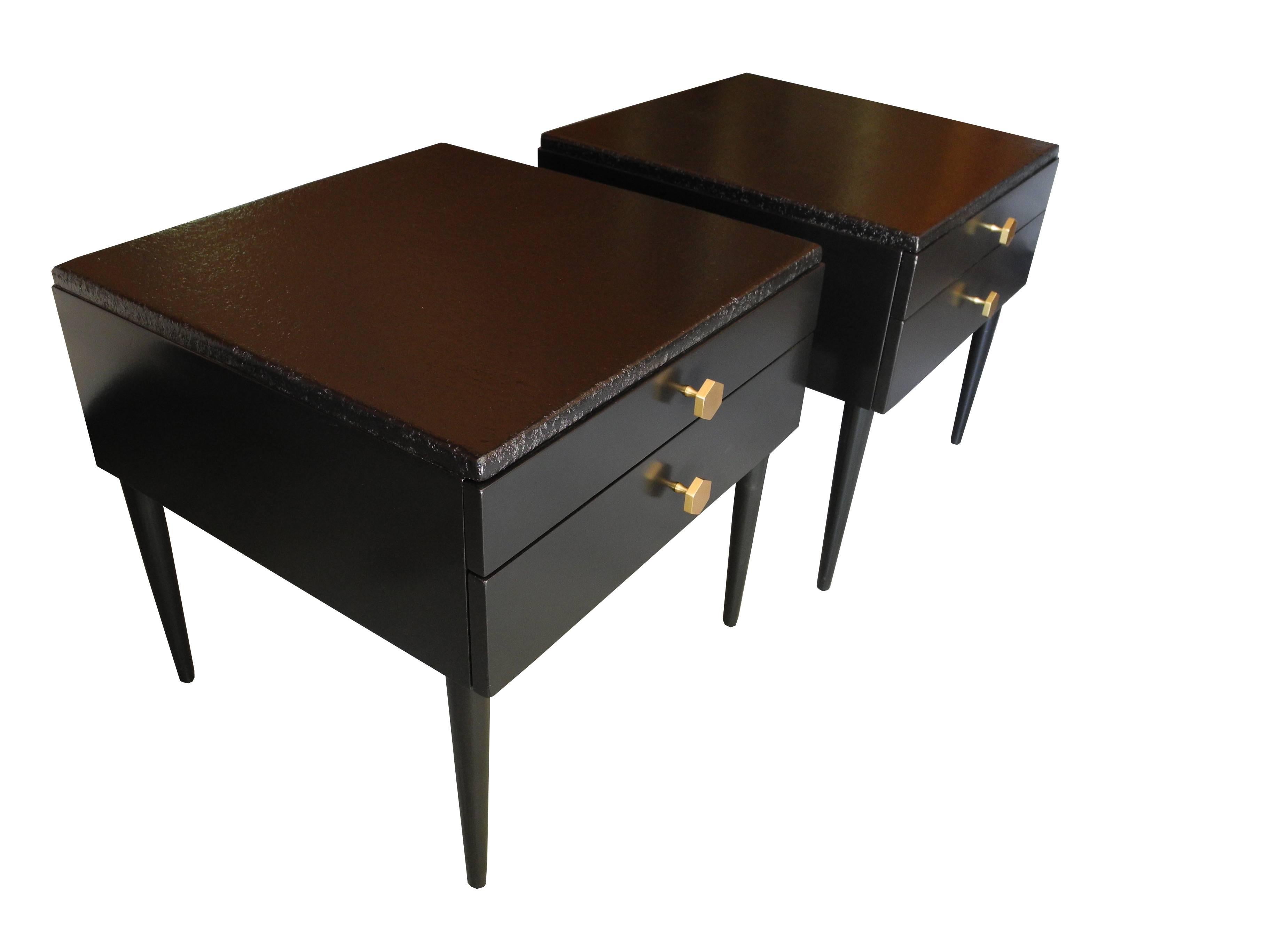 American 1950s Mid-Century Modern Cork Top Side Tables or Nightstands by Paul Frankl For Sale