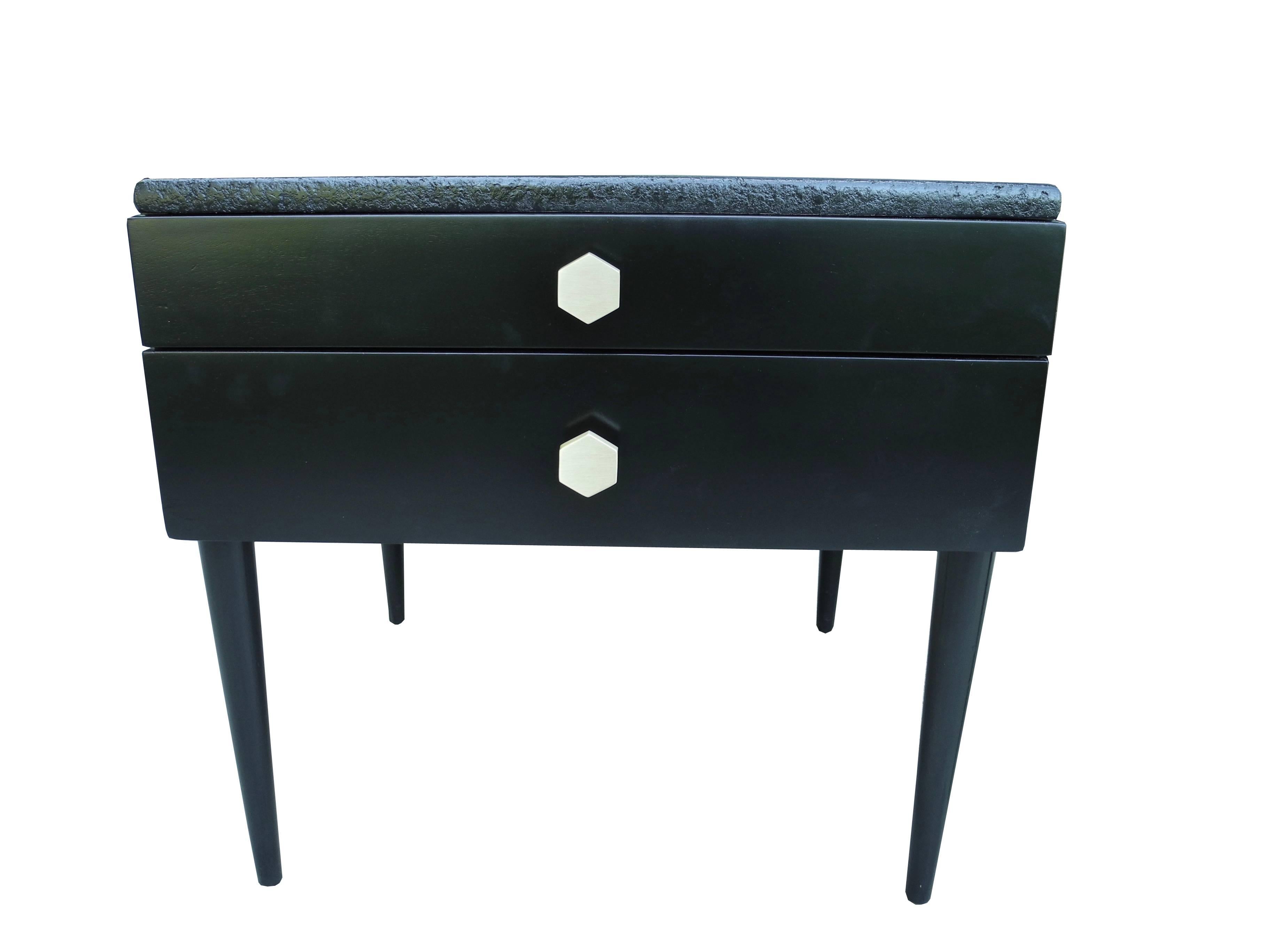 1950s Mid-Century Modern Cork Top Side Tables or Nightstands by Paul Frankl In Good Condition For Sale In Hudson, NY
