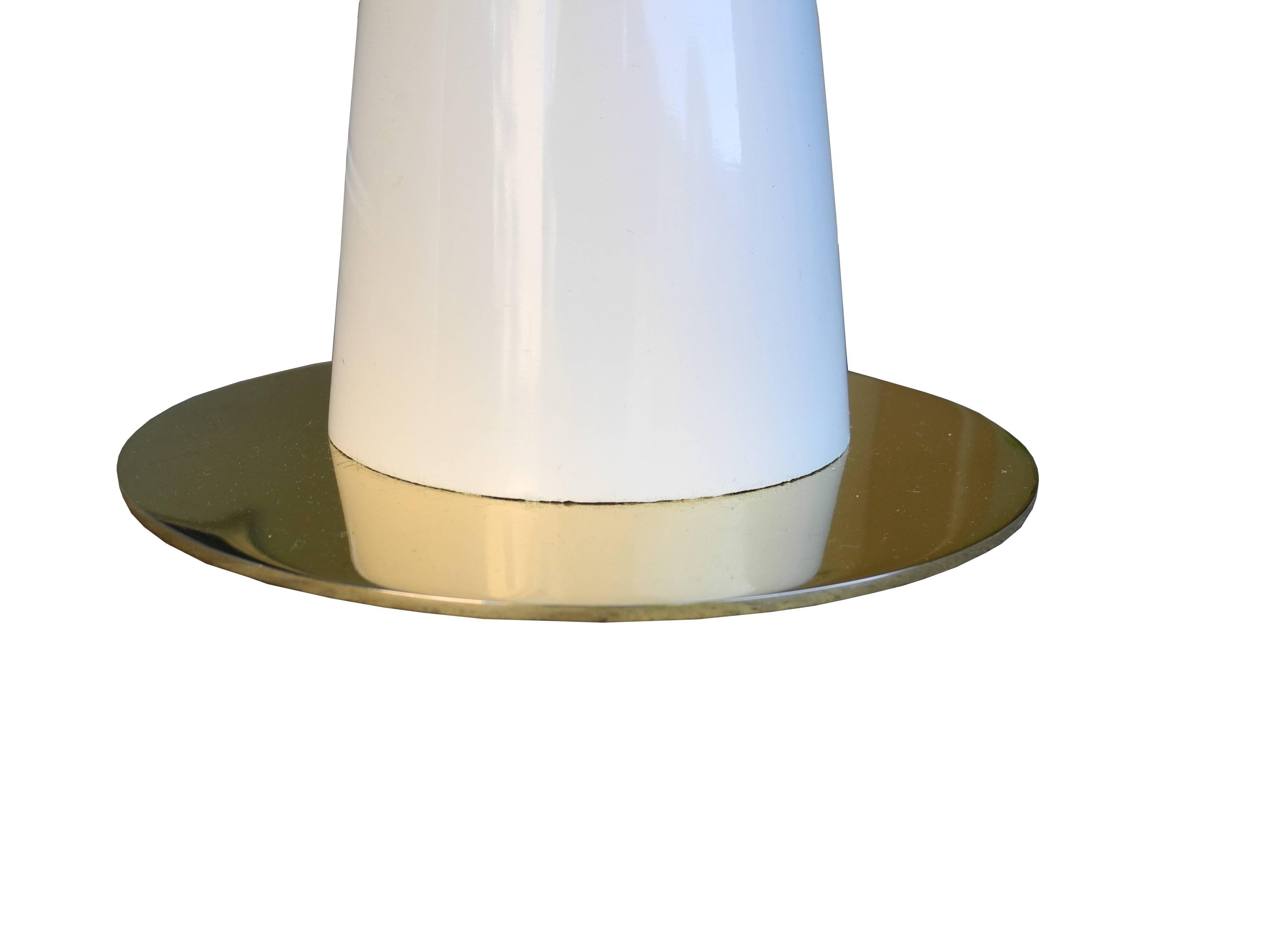 Modern Very Tall White Tulip Metal and Brass Lamps by Stewart Ross James for Hansen For Sale