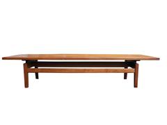 Mid-Century Modern Solid Walnut Low Coffee Table or Long Bench by Jens Risom