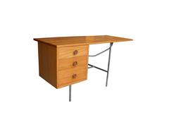 Mid-Century Modern Bleached Mahogany Three-Drawer Flip Desk by George Nelson