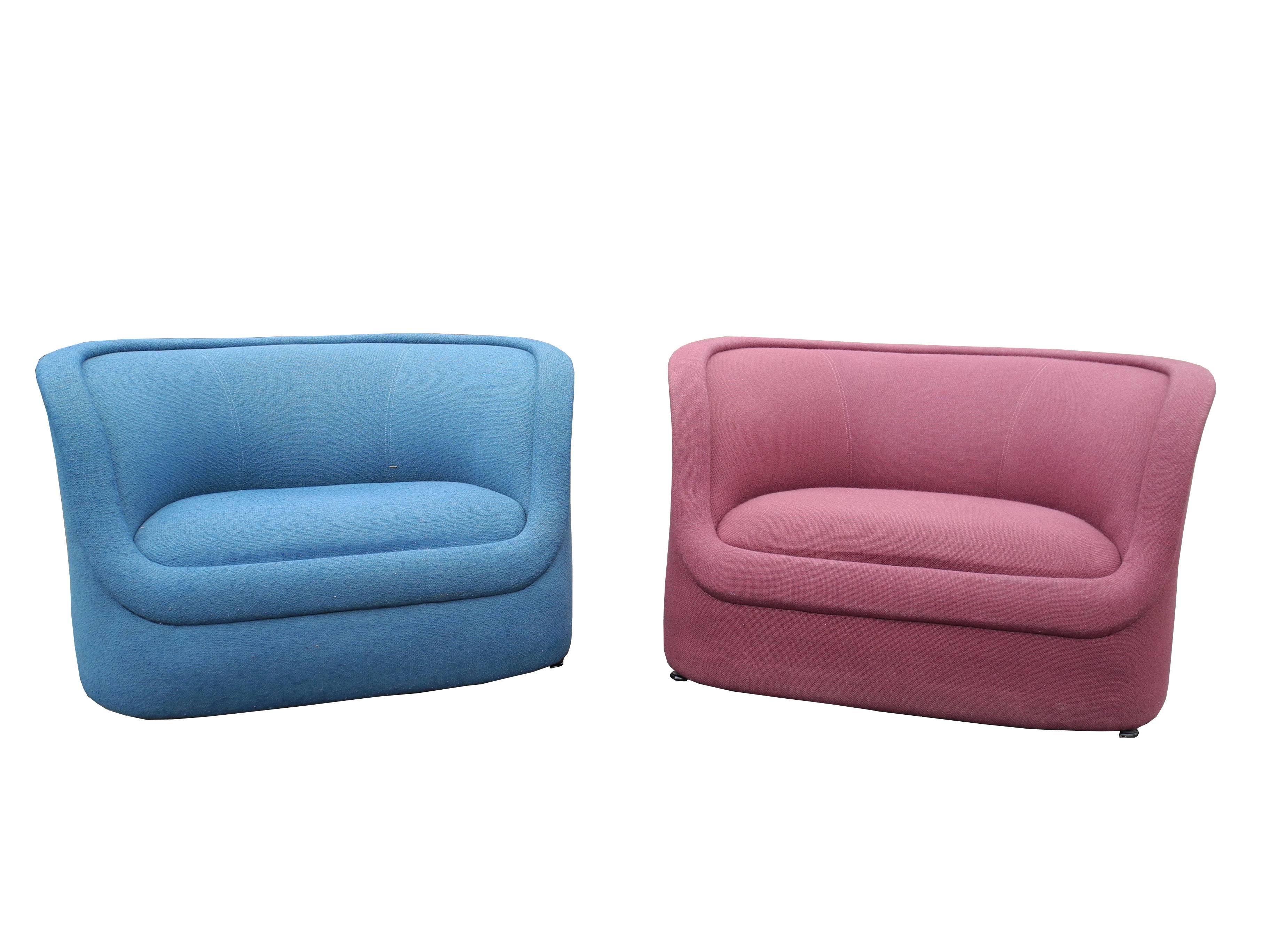 20th Century Pair of Modern Biomorphic Lounge Chairs by Ward Bennett for Brickel Associates For Sale
