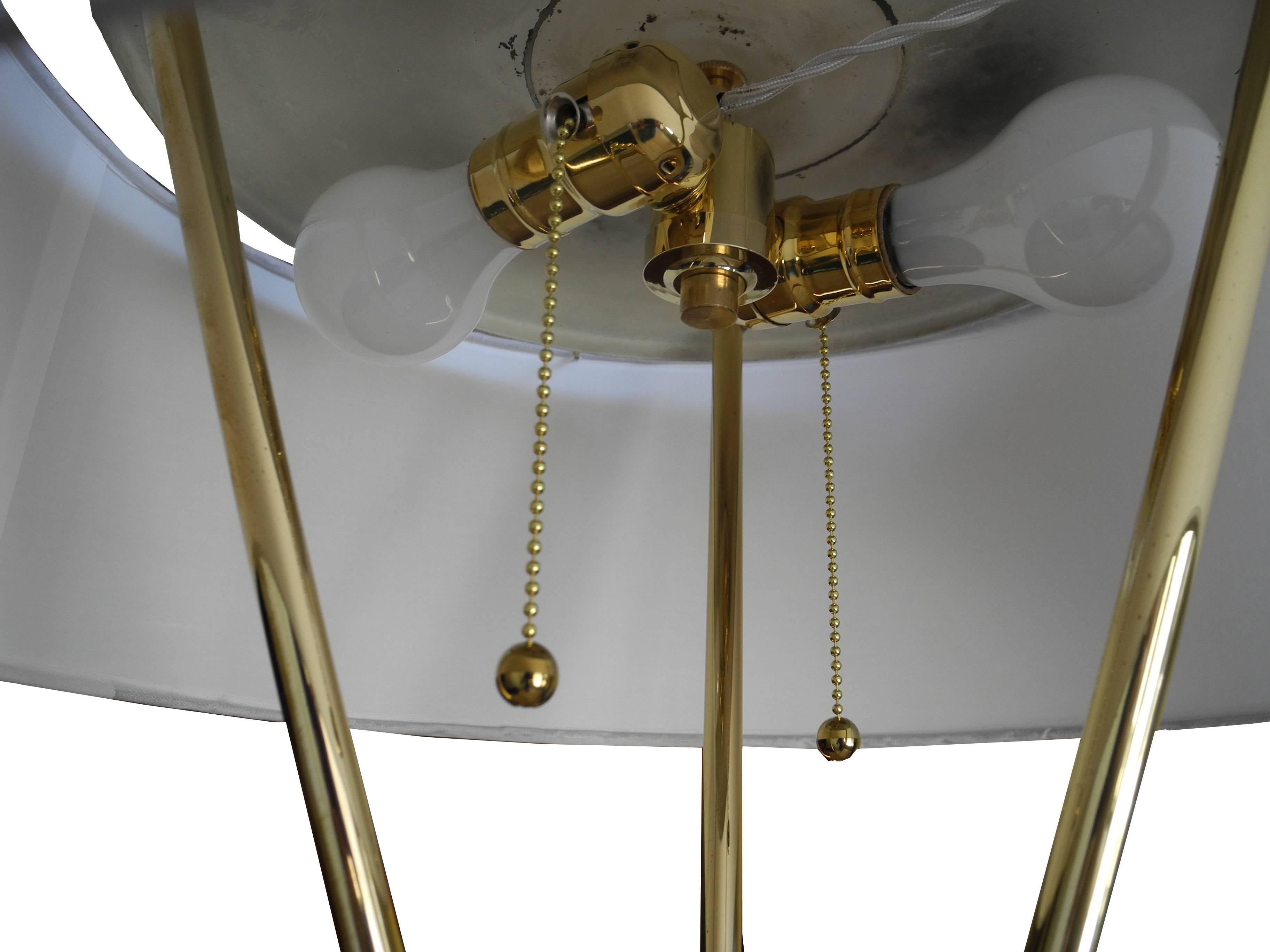Mid-Century Modern Tripod Brass Floor Lamp by T.H. Robsjohn-Gibbings for Hansen 1