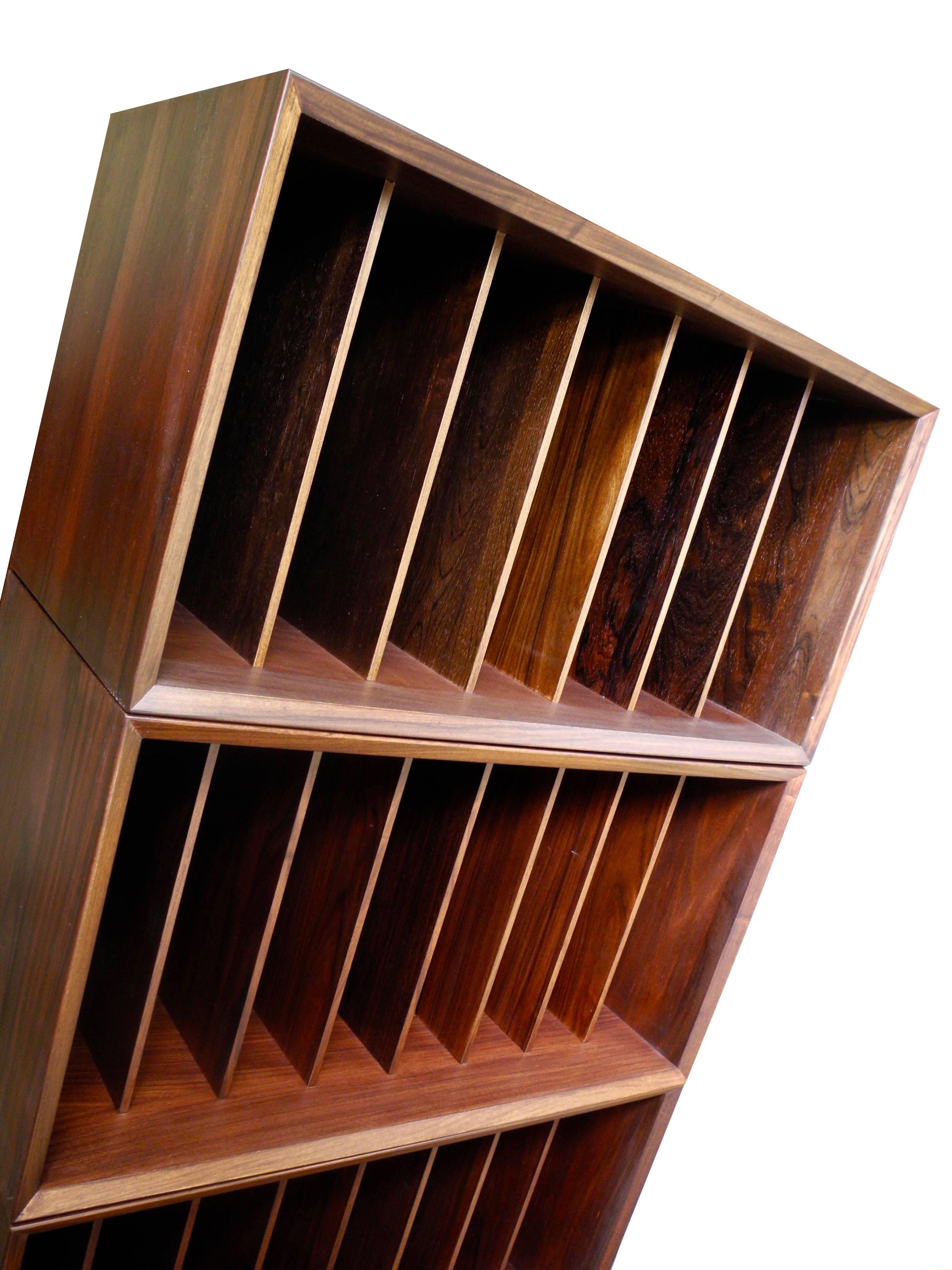 Danish Rosewood Cado System Wall Unit for Book Shelving and Record Storage, Denmark For Sale
