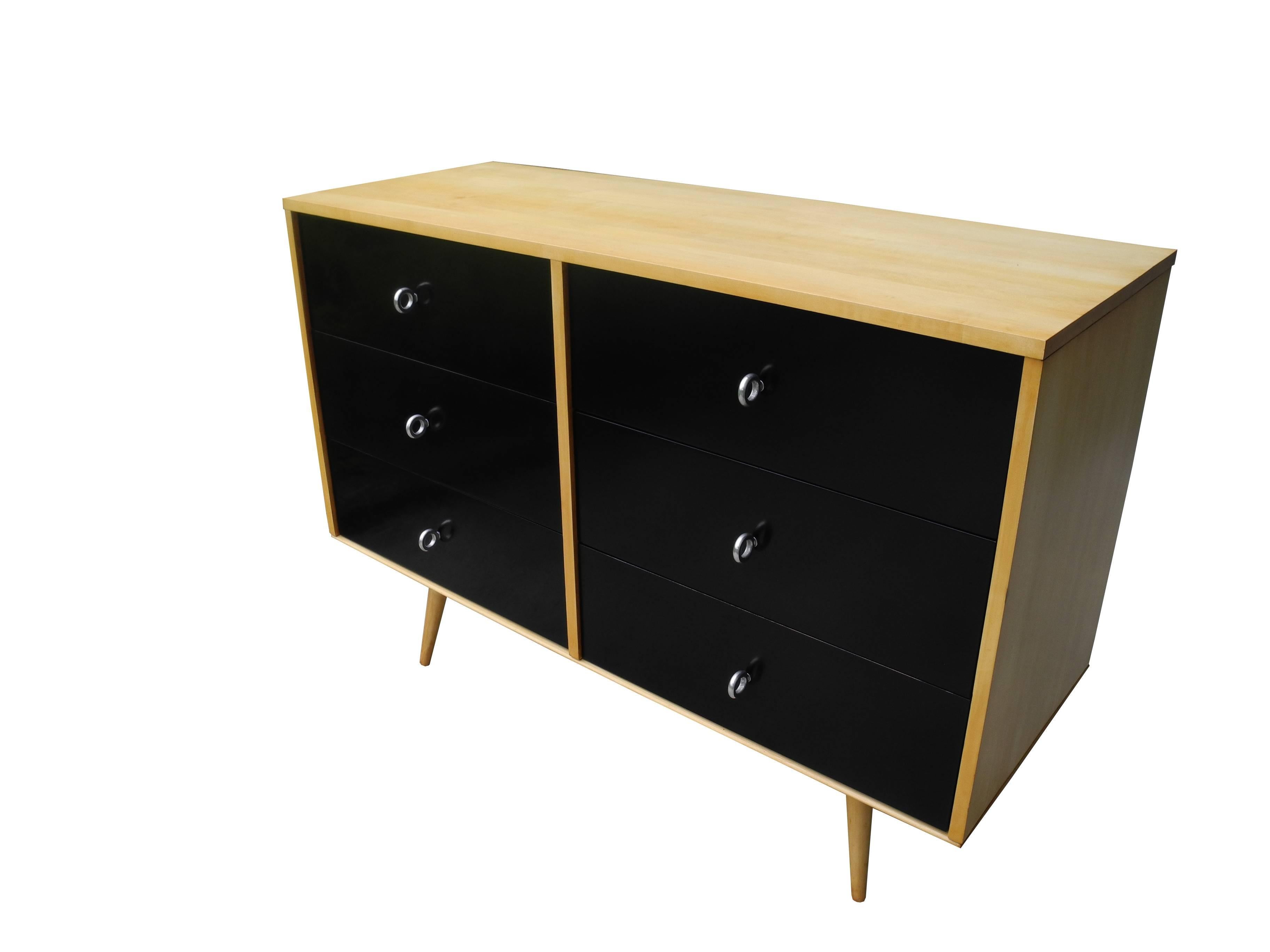 Mid-Century Modern Six-Drawer Maple Dresser by Paul McCobb, 1950s In Excellent Condition For Sale In Hudson, NY