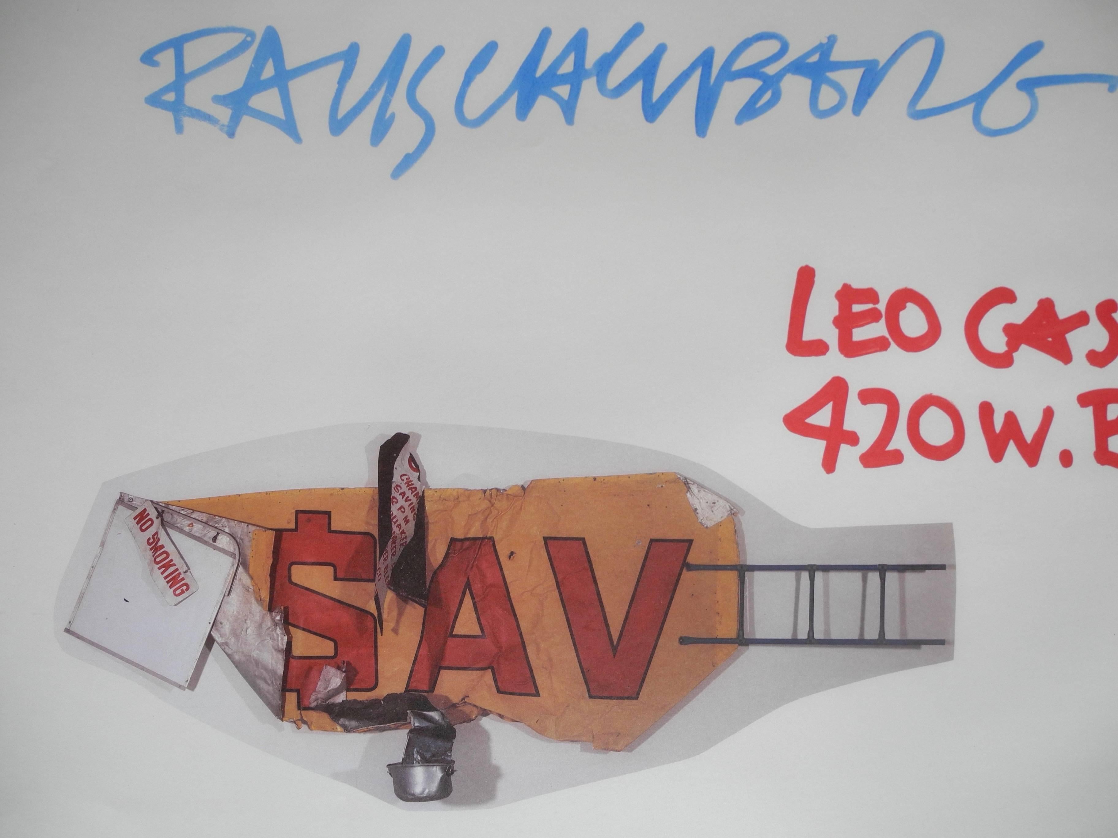 Modern Leo Castelli Poster by Robert Rauschenberg on Vellum Paper, 1986