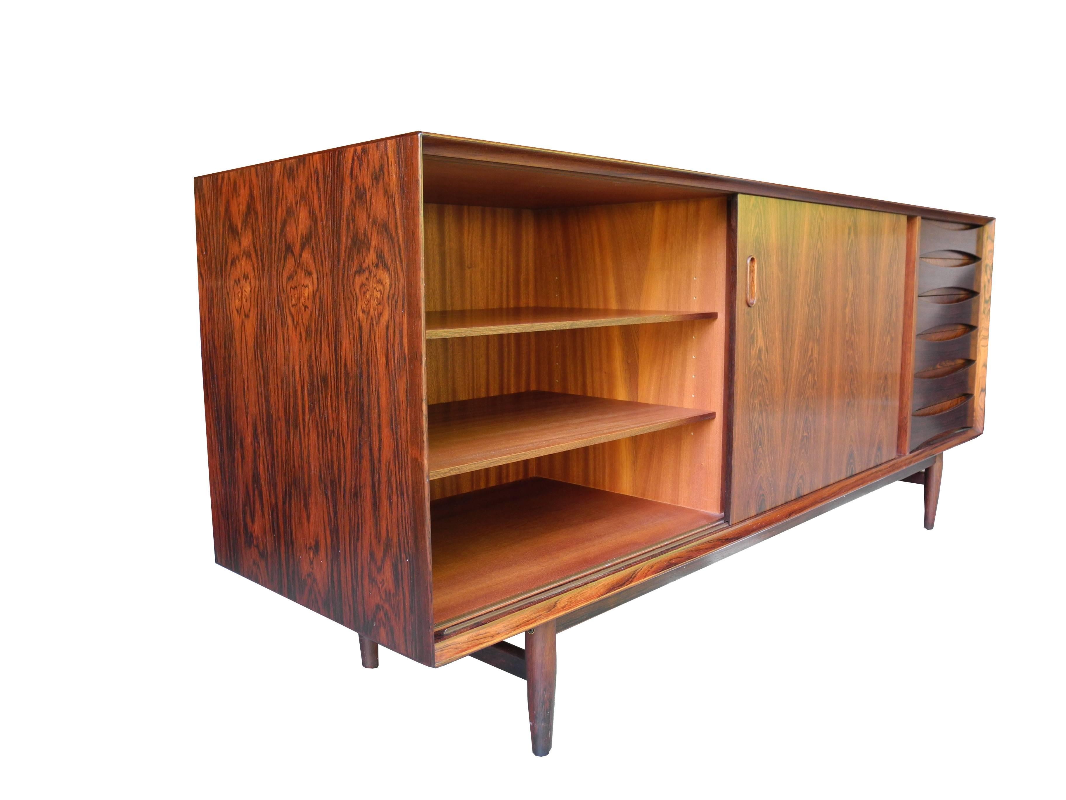 20th Century Danish Modern Rosewood Sideboard or Credenza by Arne Vodder
