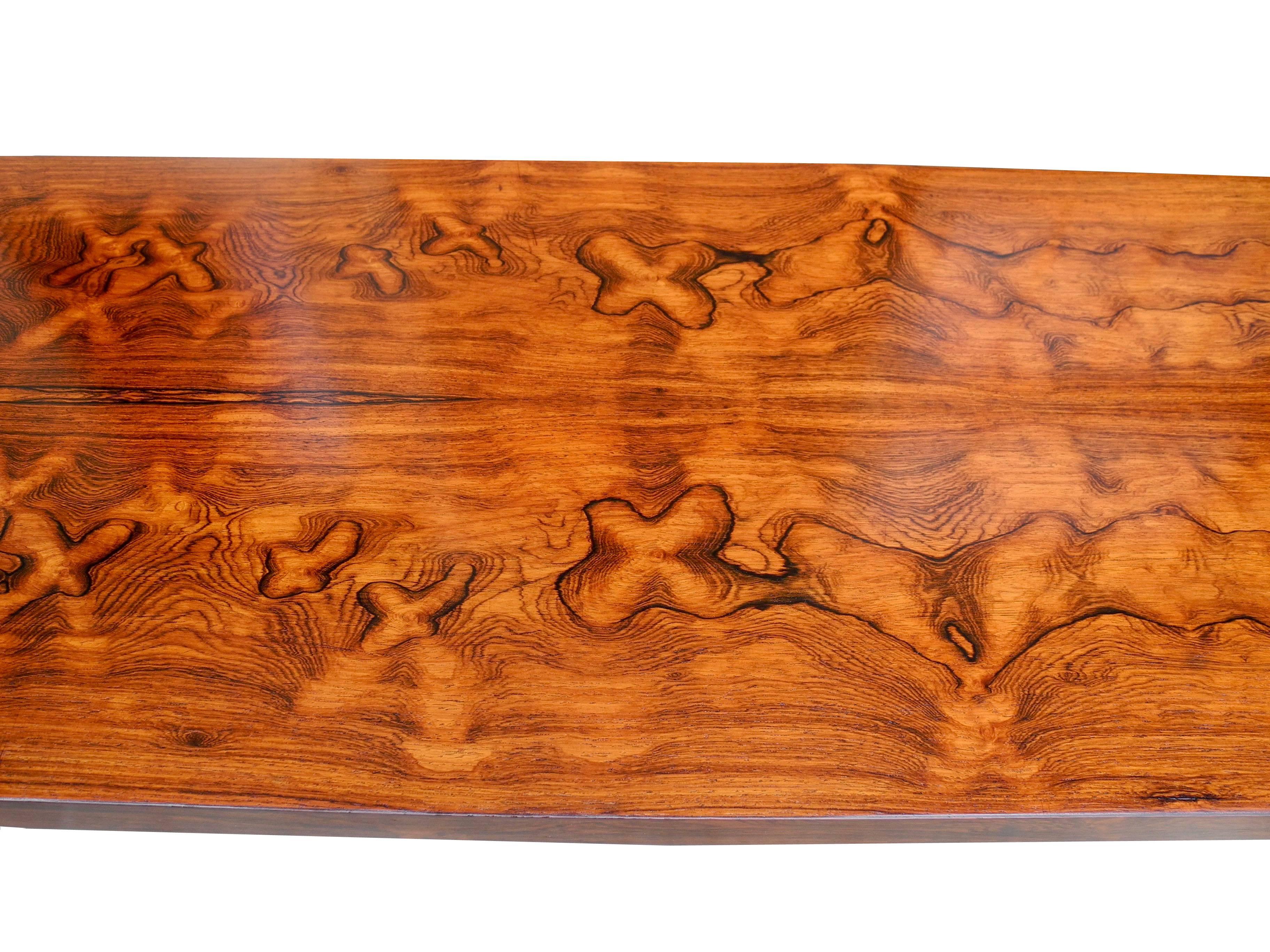 20th Century Mid-Century Modern Long Rosewood Bench with Fantastic Grain by Milo Baughman