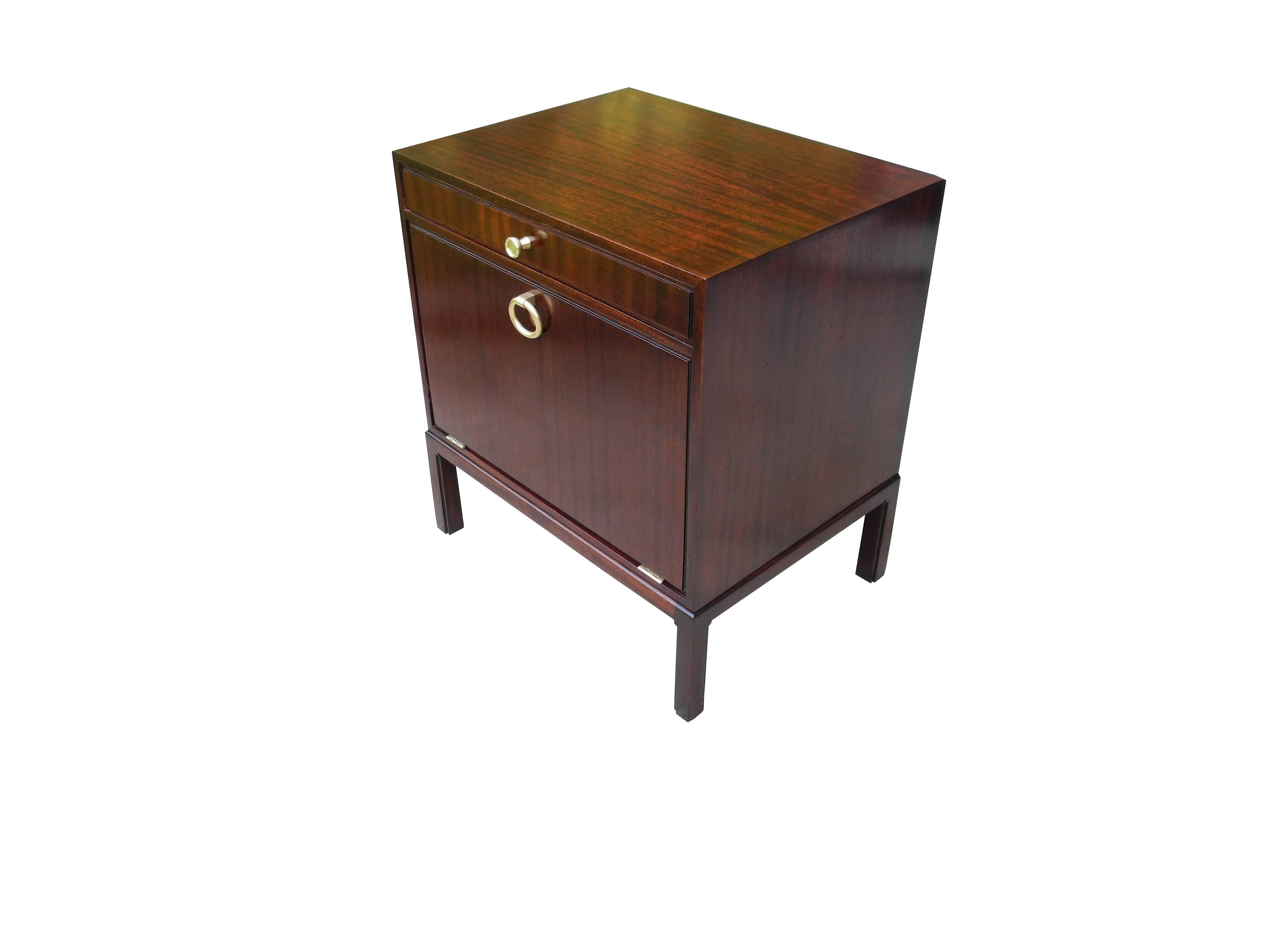 Single Mahogany Modern Nightstand by Tommi Parzinger for Charak Modern For Sale 2