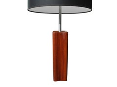 Danish Modern Large Teak Quatrefoil Shape Table Lamp by Nessen