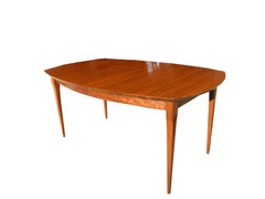 Modern Three-Leaf Block Mottle Walnut Dining Table by Bertha Schaefer, 1950s