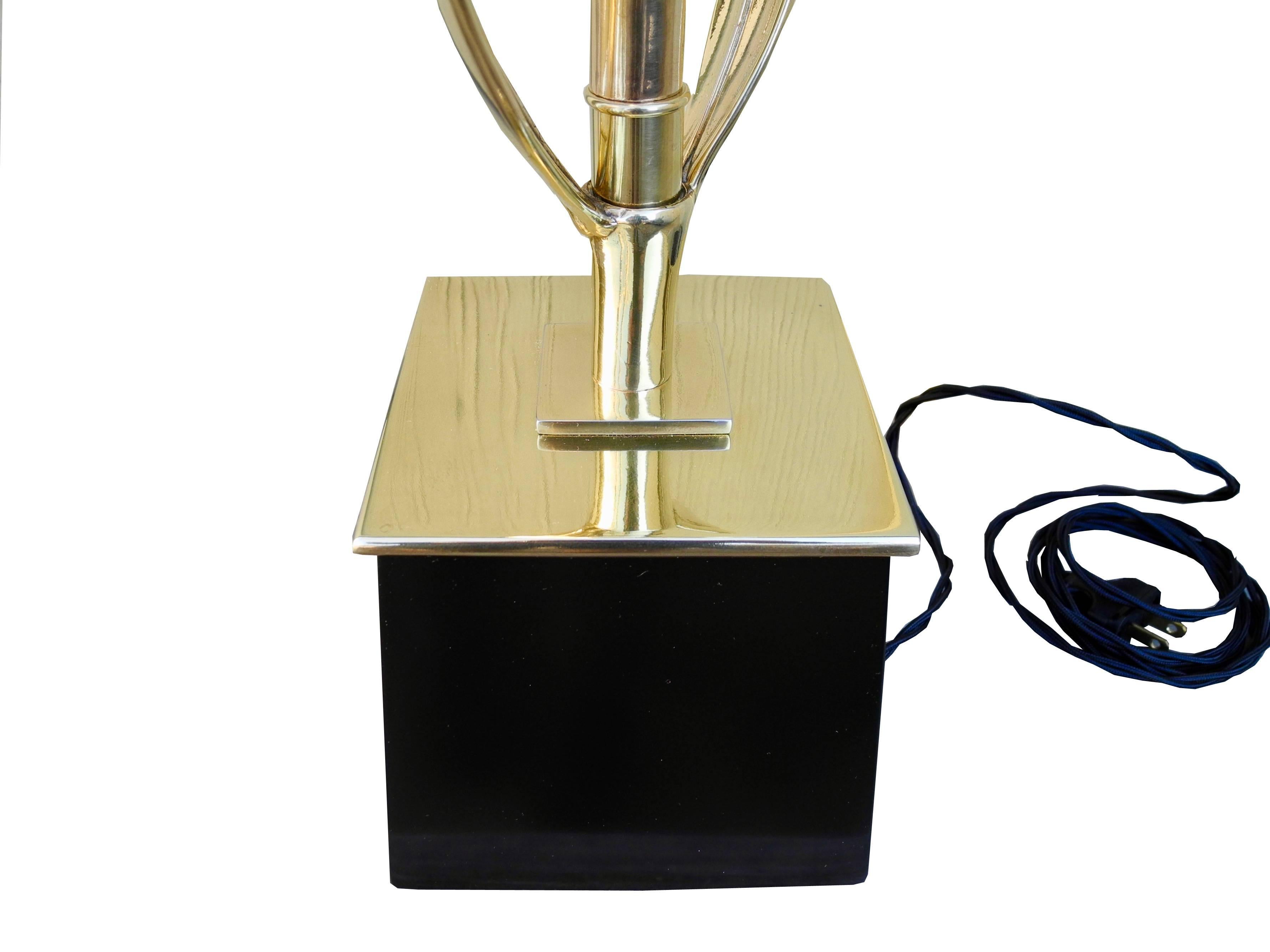 mid century modern brass table lamp