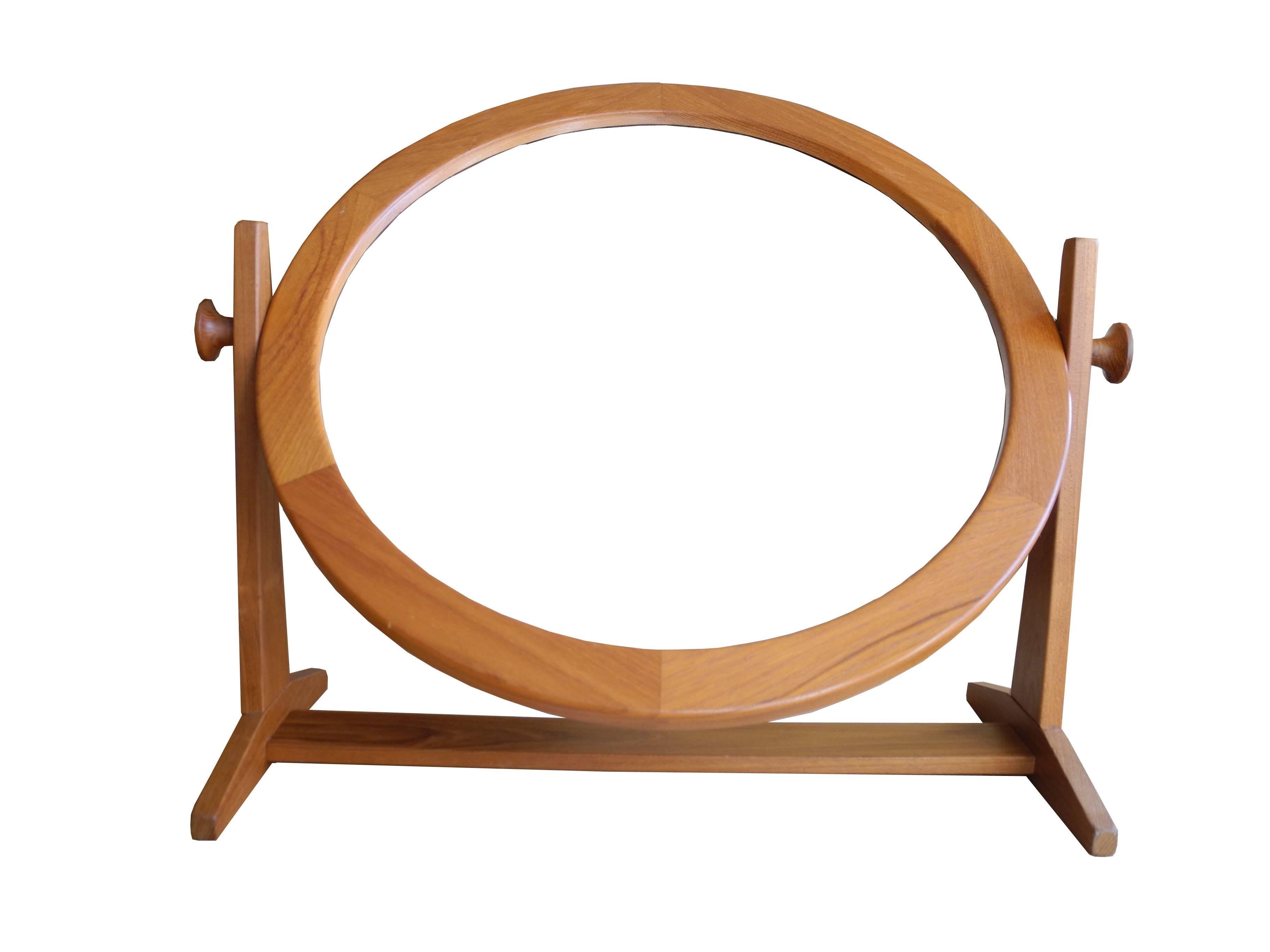 Scandinavian Modern Danish Modern Tilting Teak Table Mirror by Pedersen & Hansen, 1960s For Sale