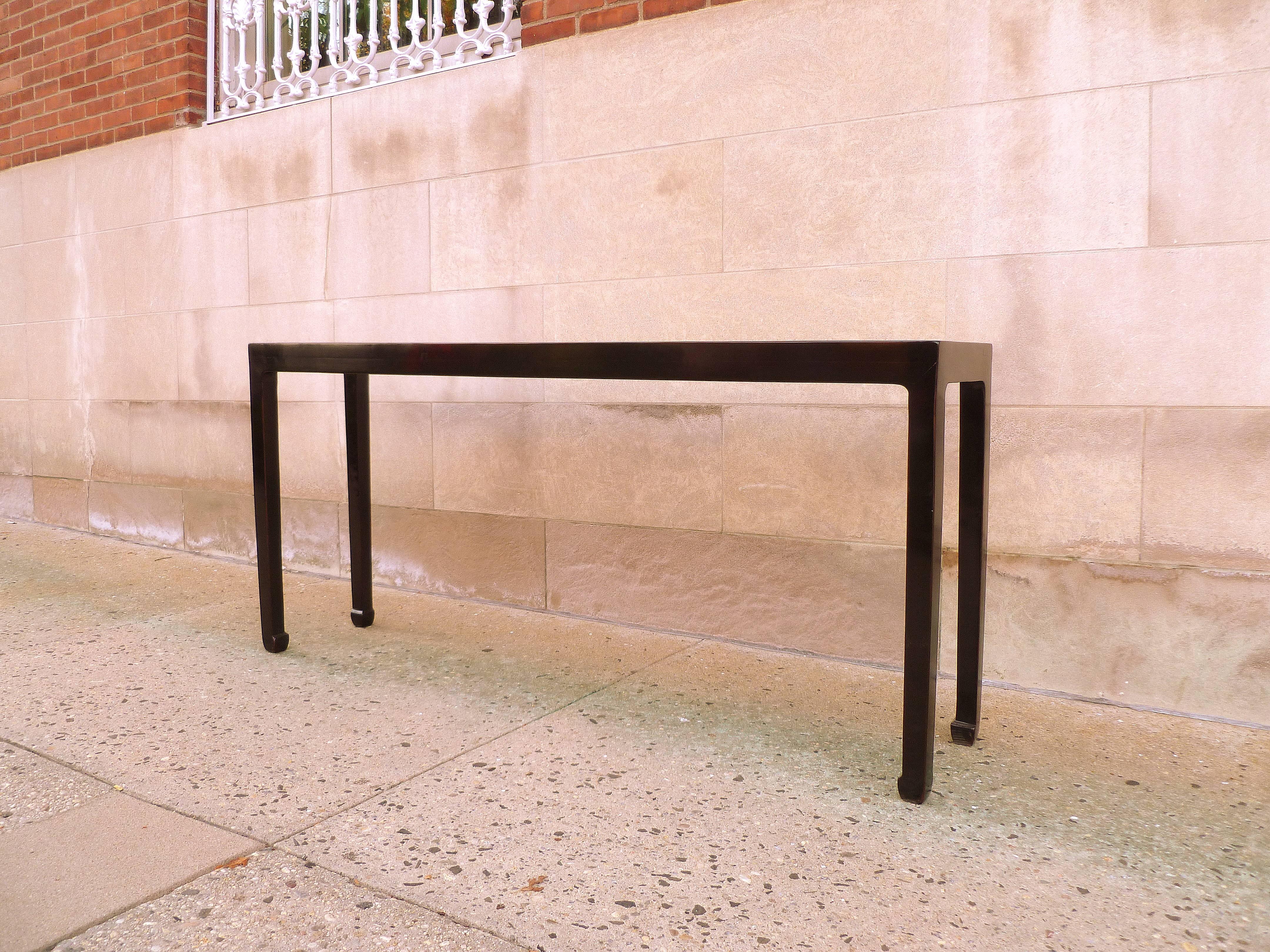 Early 20th Century Fine Black Lacquer Console Table