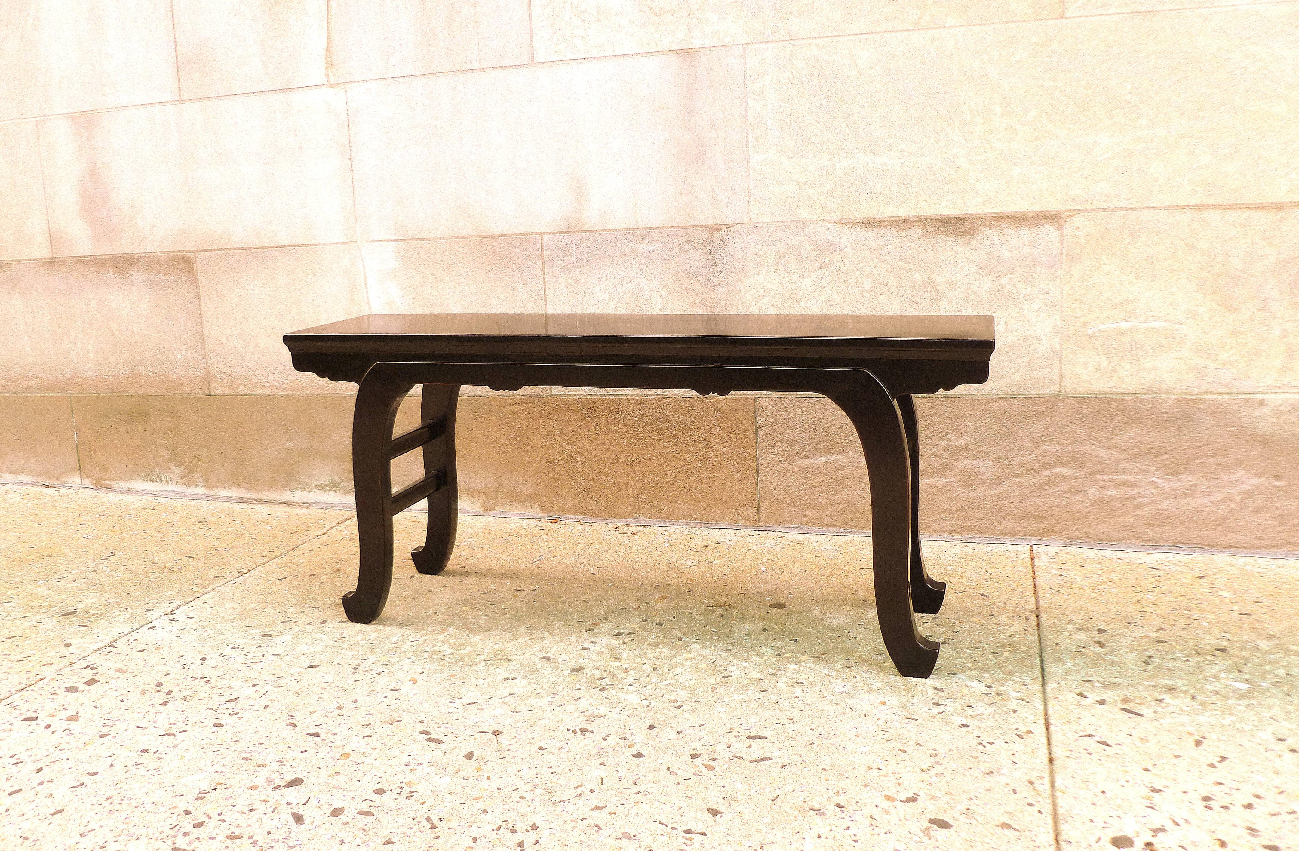 Chinese Fine Black Lacquer Bench