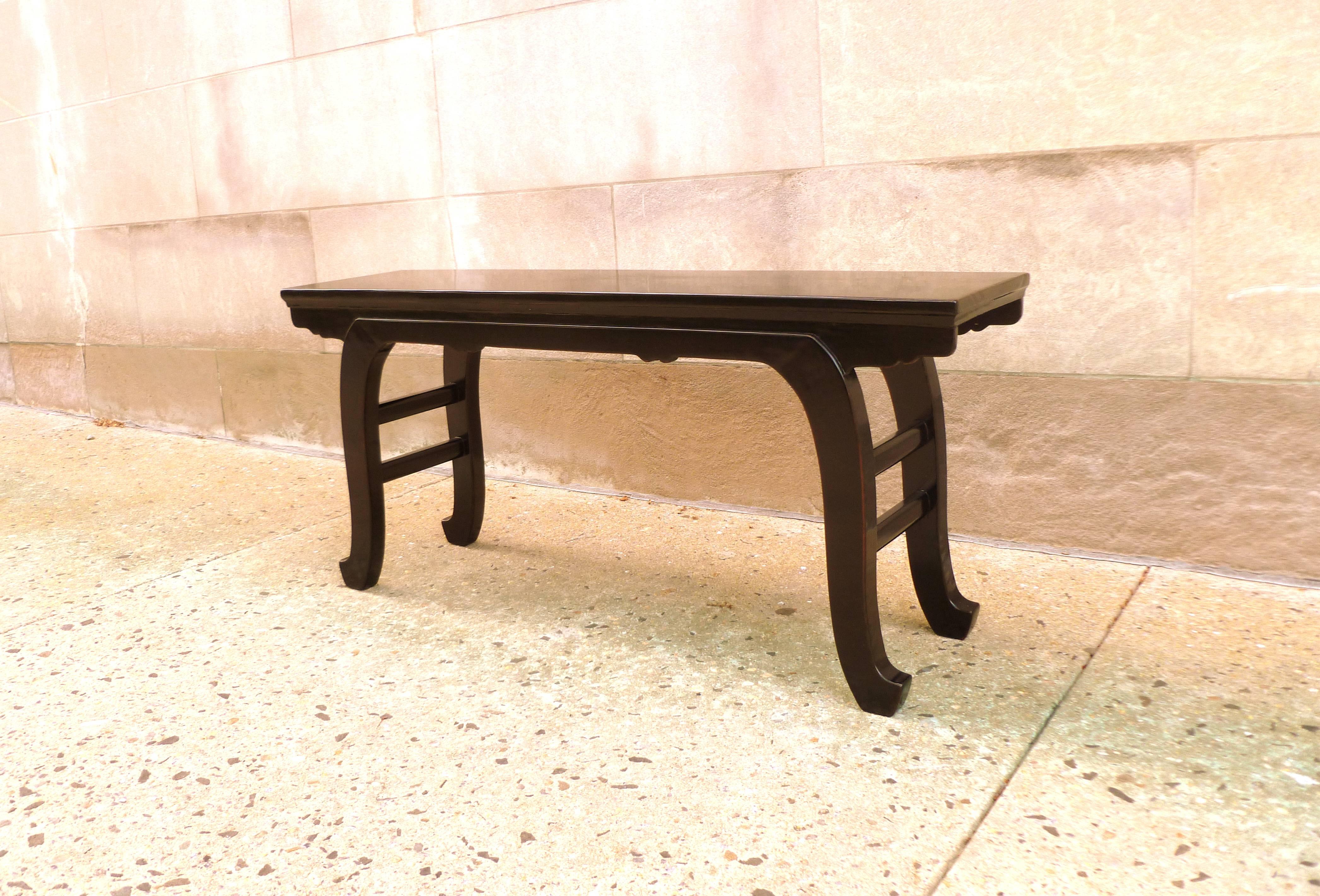 Polished Fine Black Lacquer Bench