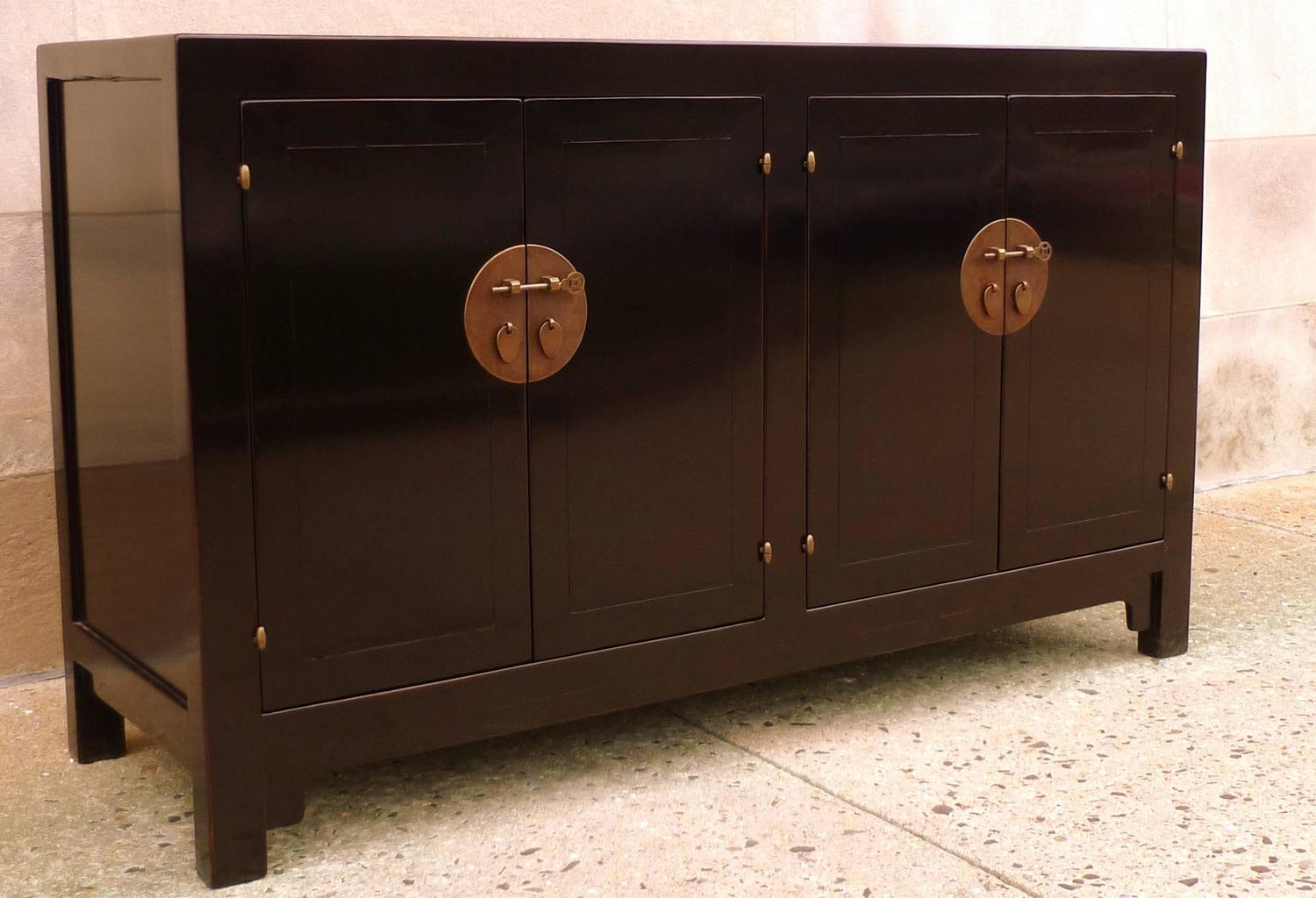 Refined and Elegant Black Lacquer Sideboard at 1stdibs