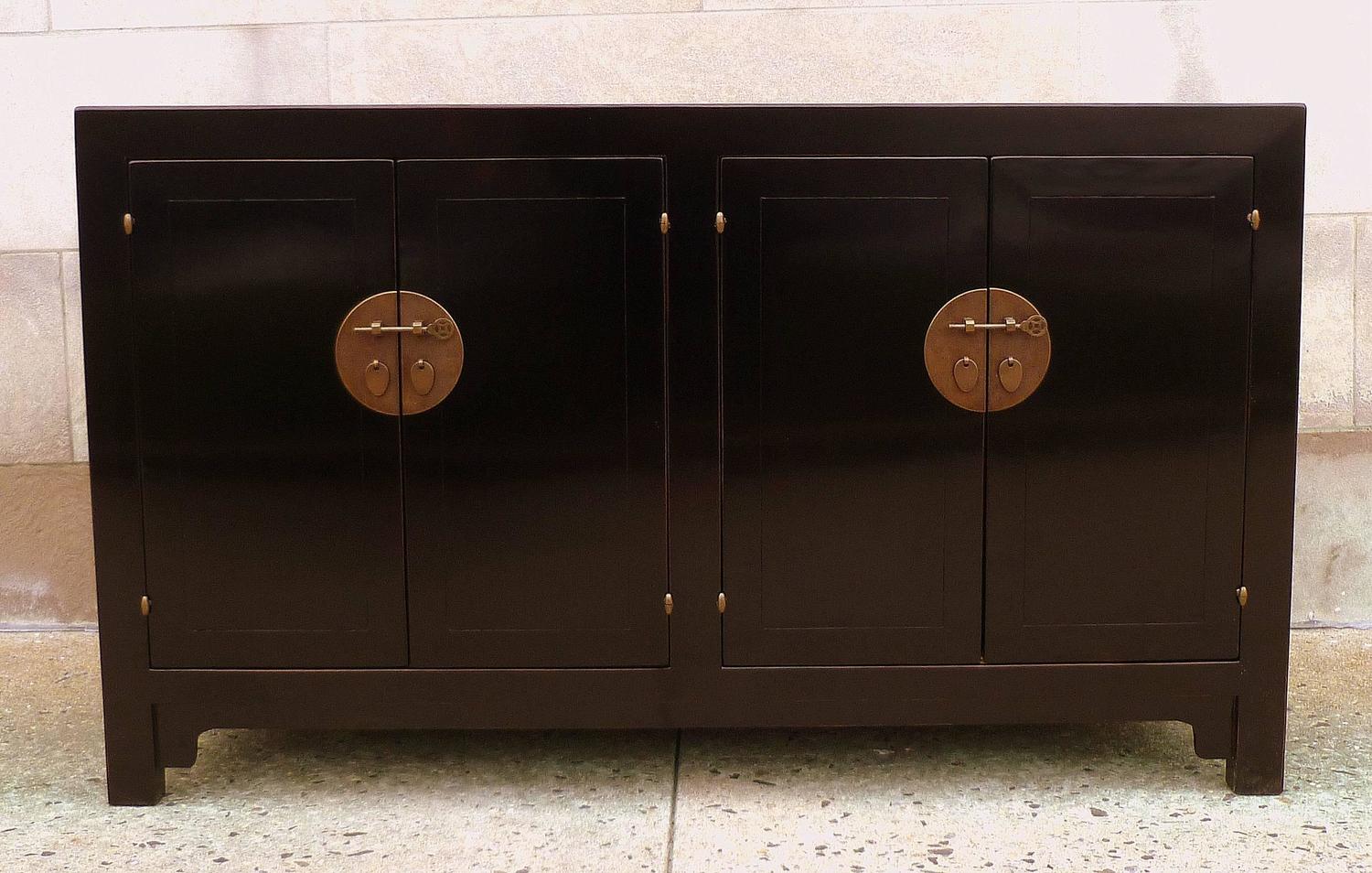 Refined and Elegant Black Lacquer Sideboard at 1stdibs