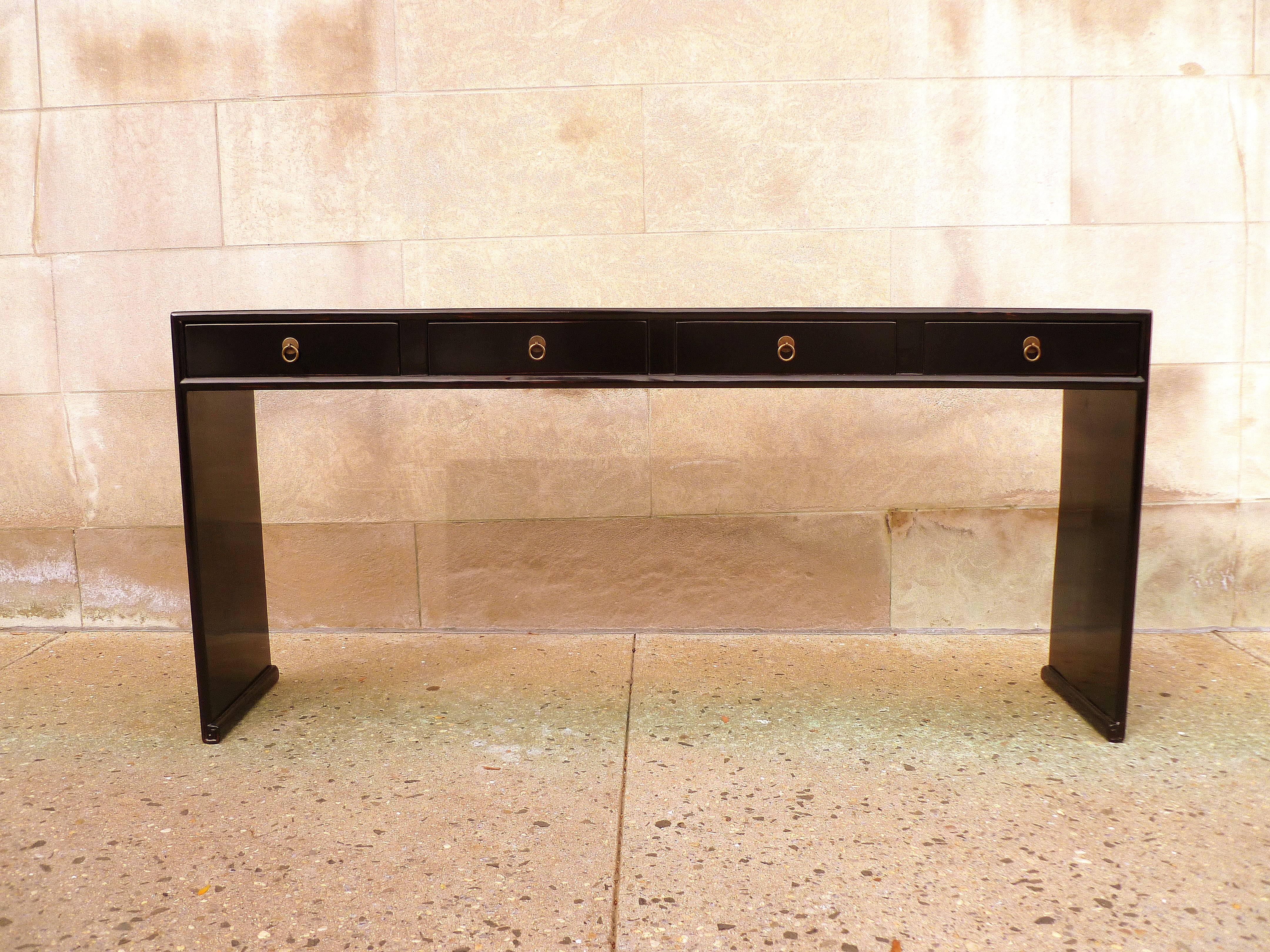 black console with drawers