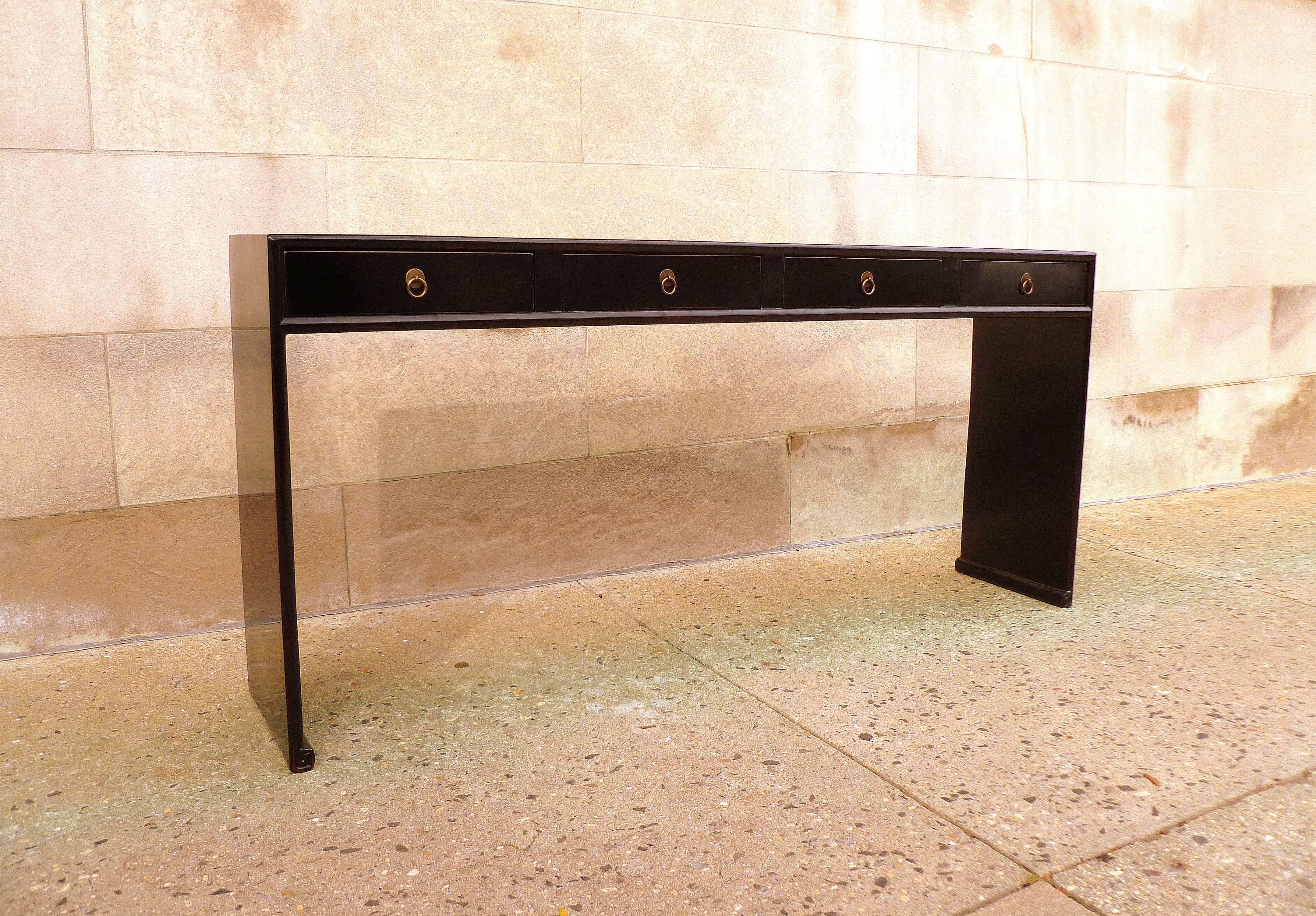 black console table drawers