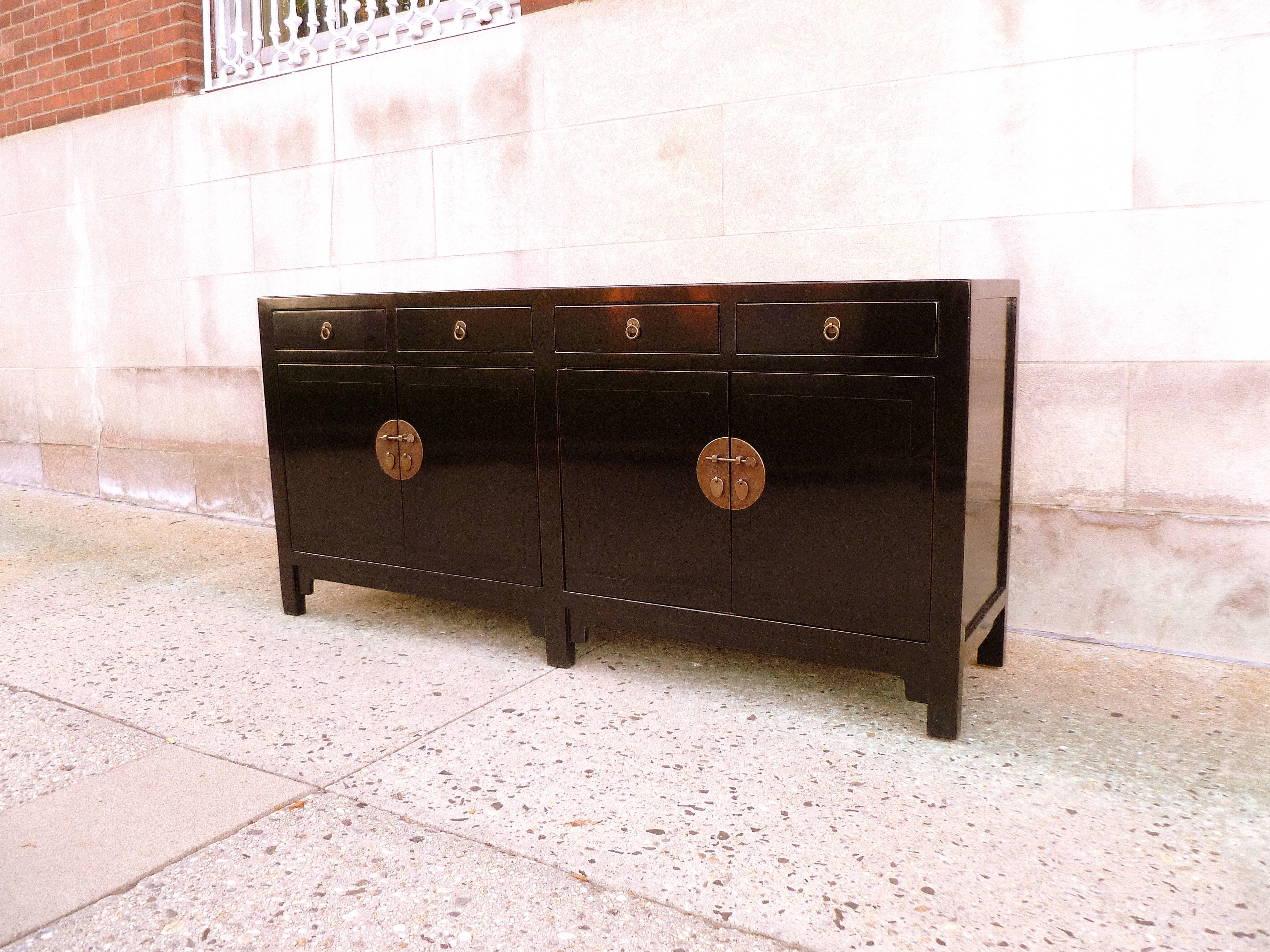 Chinese Fine Black Lacquer Sideboard